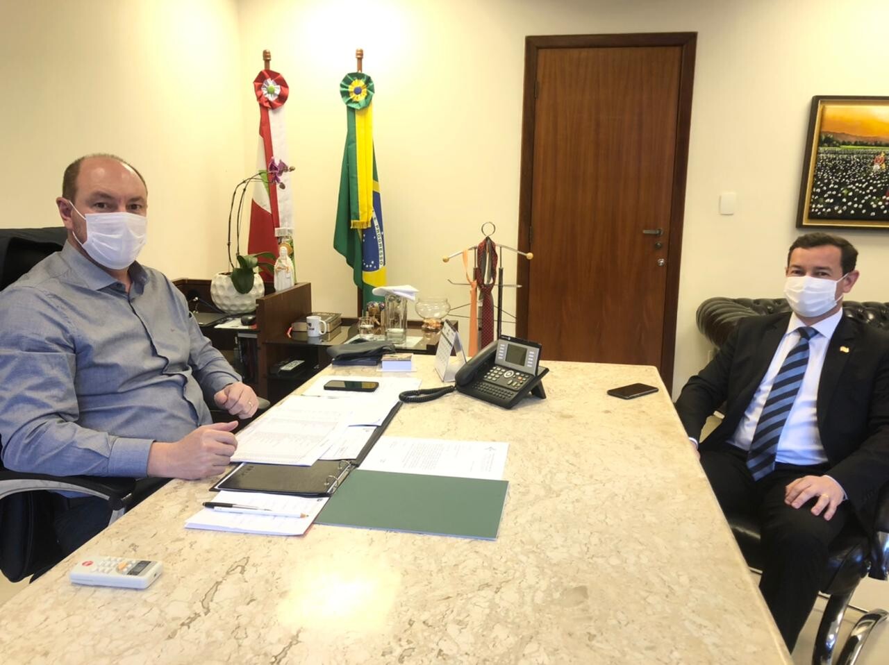 Deputado Mauro De Nadal e Eron Giordani, chefe da Casa Civil
