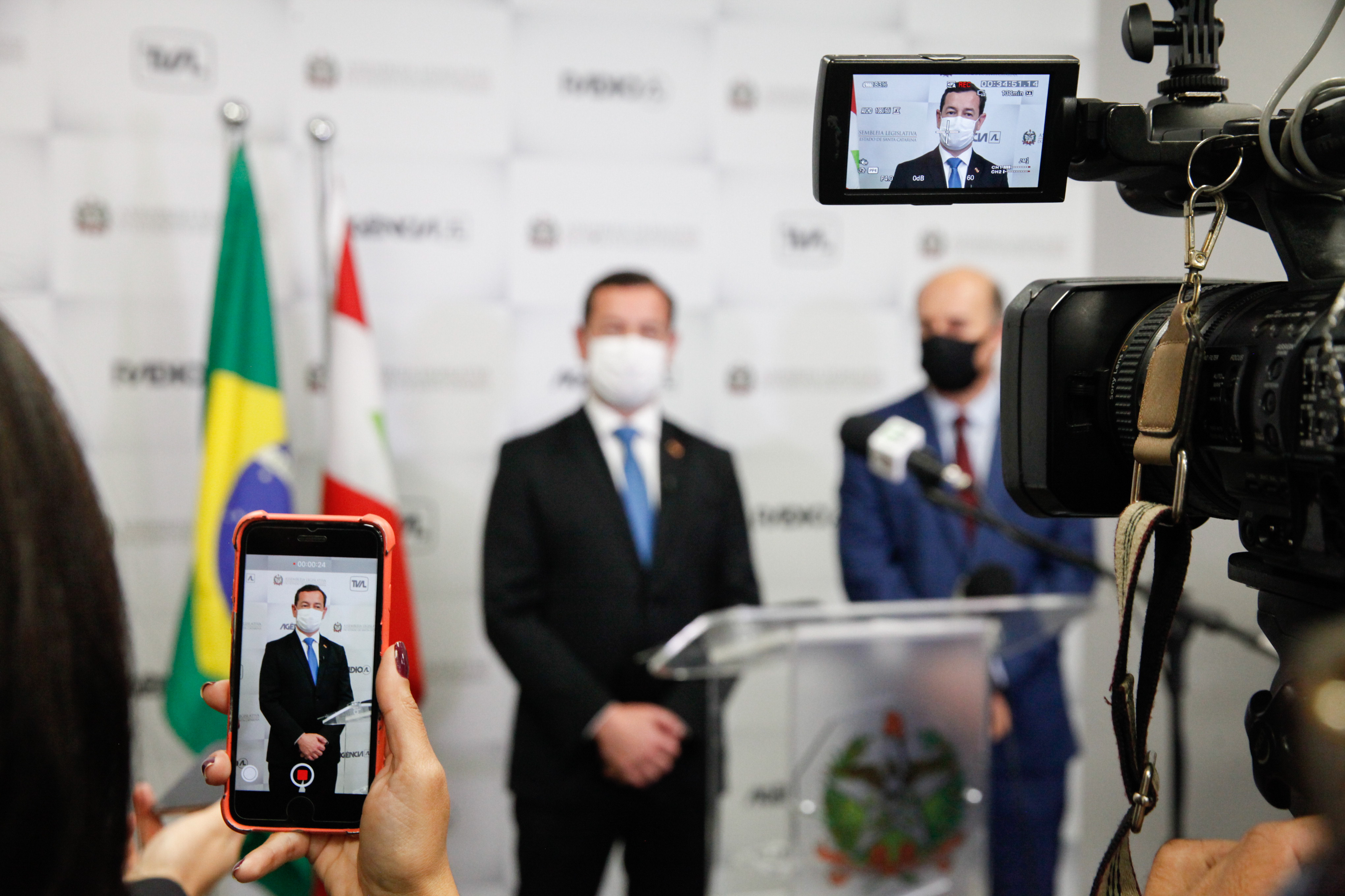 Secretário da casa Civil, Eron Giordani, Deputado José Milton Scheffer (PP)
