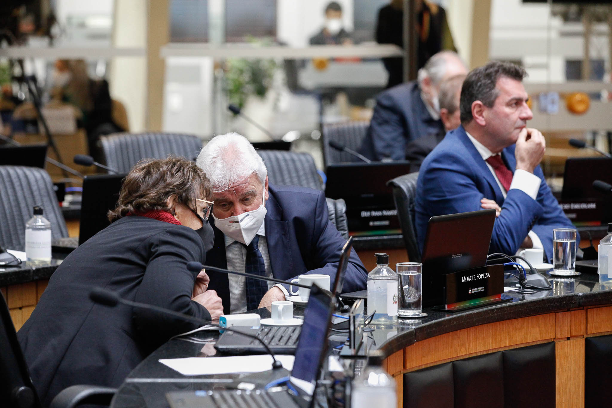 Deputada Dirce Heiderscheidt (MDB), Deputado Moacir Sopelsa (MDB), Deputado Valdir Cobalchini (MDB)