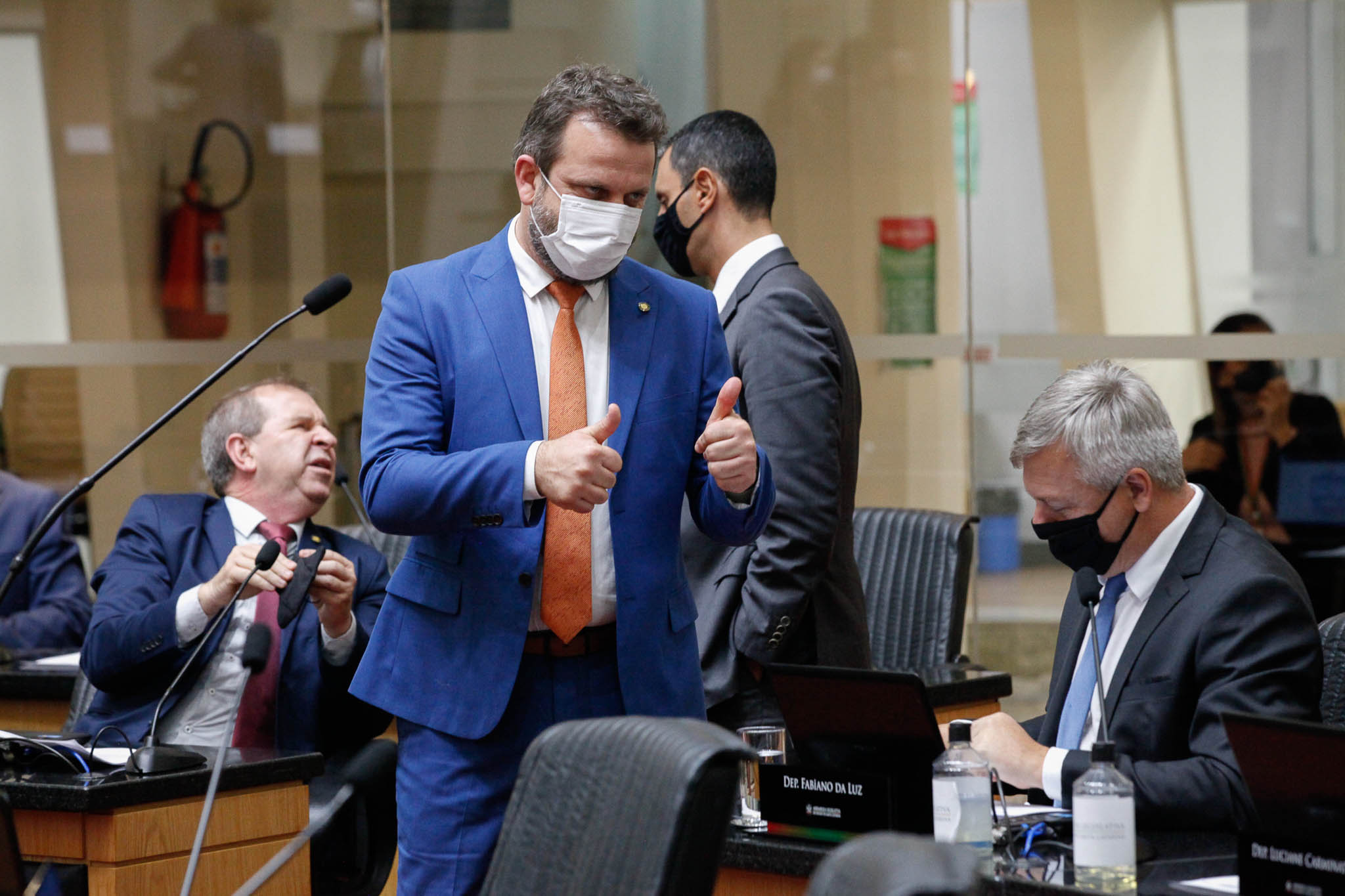 Deputado Maurício Eskudlark (PL), Deputado Jerry Comper (MDB), Deputado Fabiano da Luz (PT)