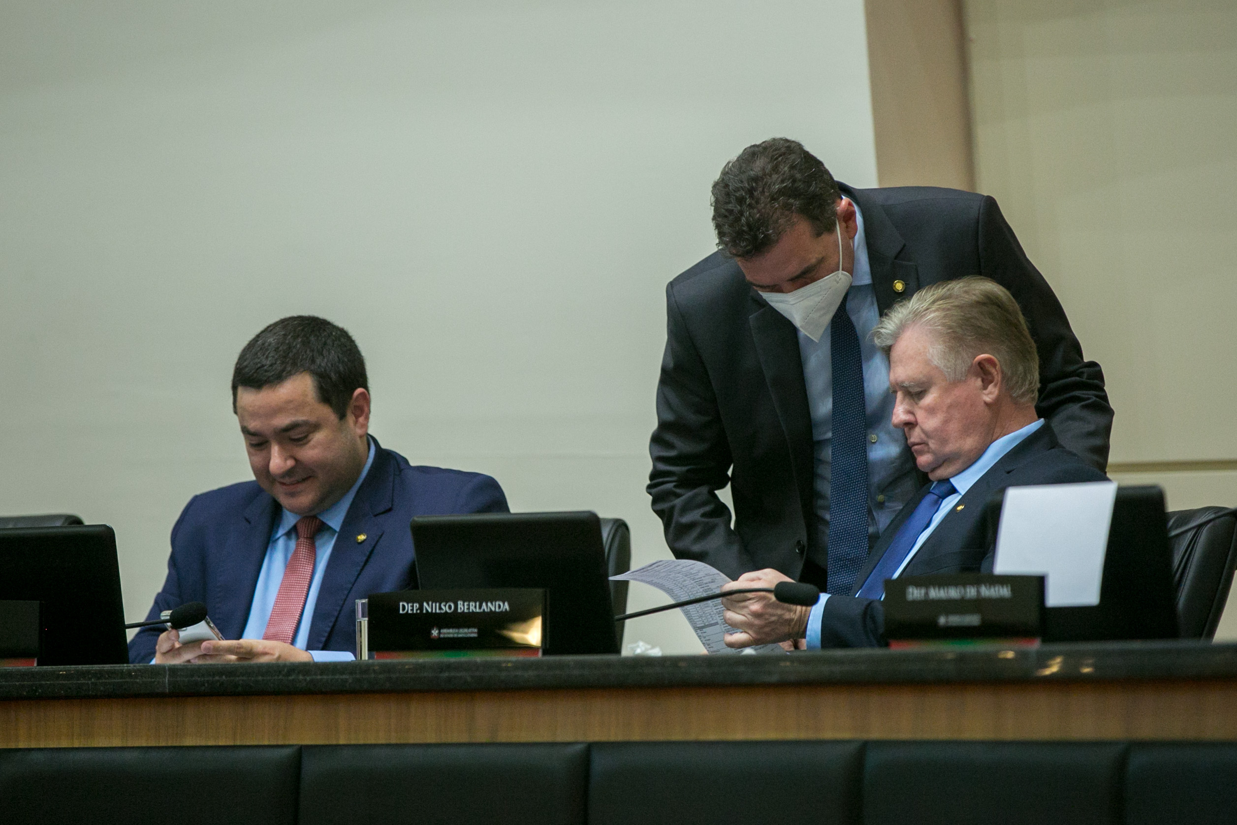 Deputado Ricardo Alba (PSL), Deputado Valdir Cobalchini (MDB) e Deputado Nilso Berlanda (PL)