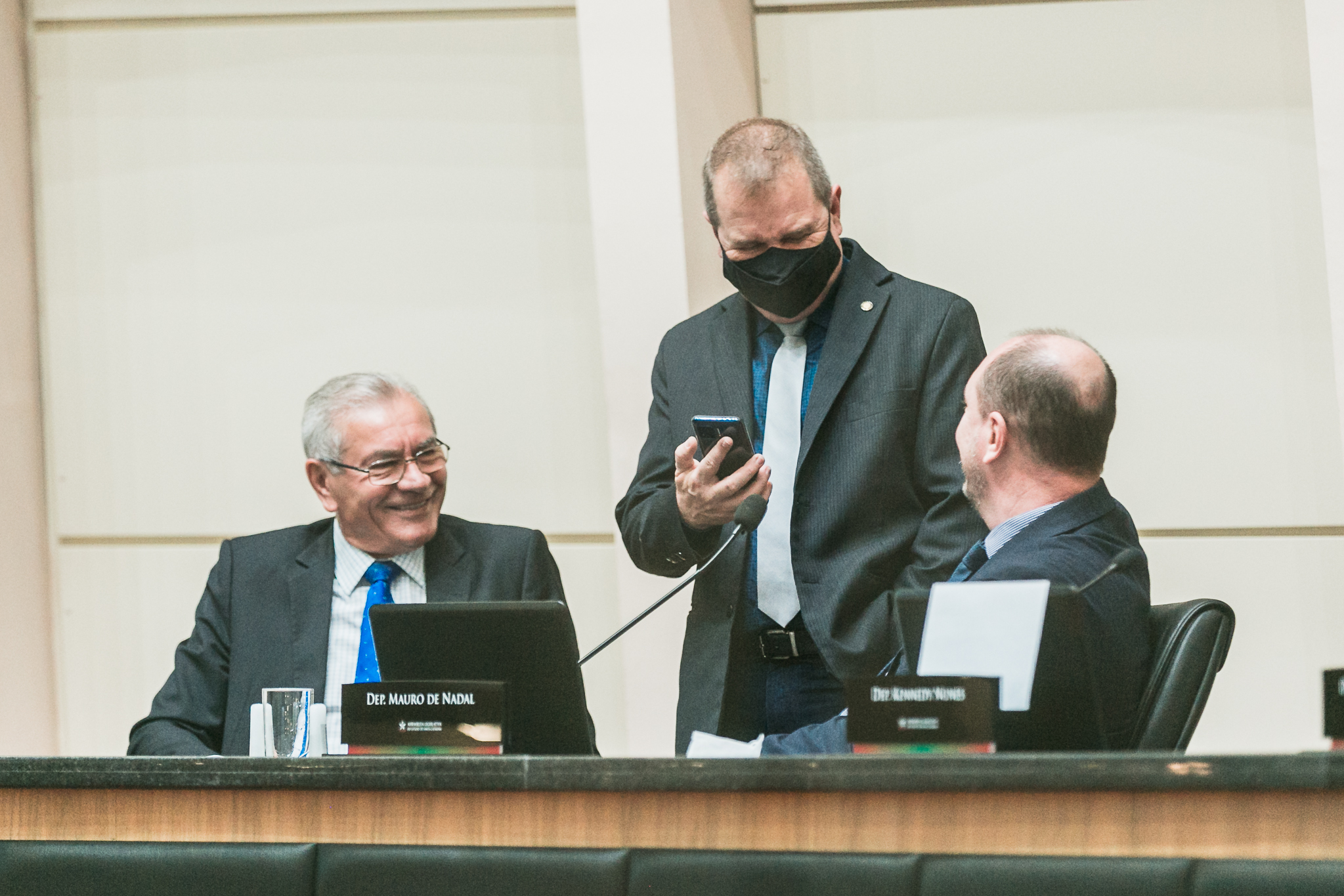 Deputado Mauro de Nadal (MDB) - Deputado Silvio Dreveck (PP) - Deputado Maurício Eskudlark (PL)