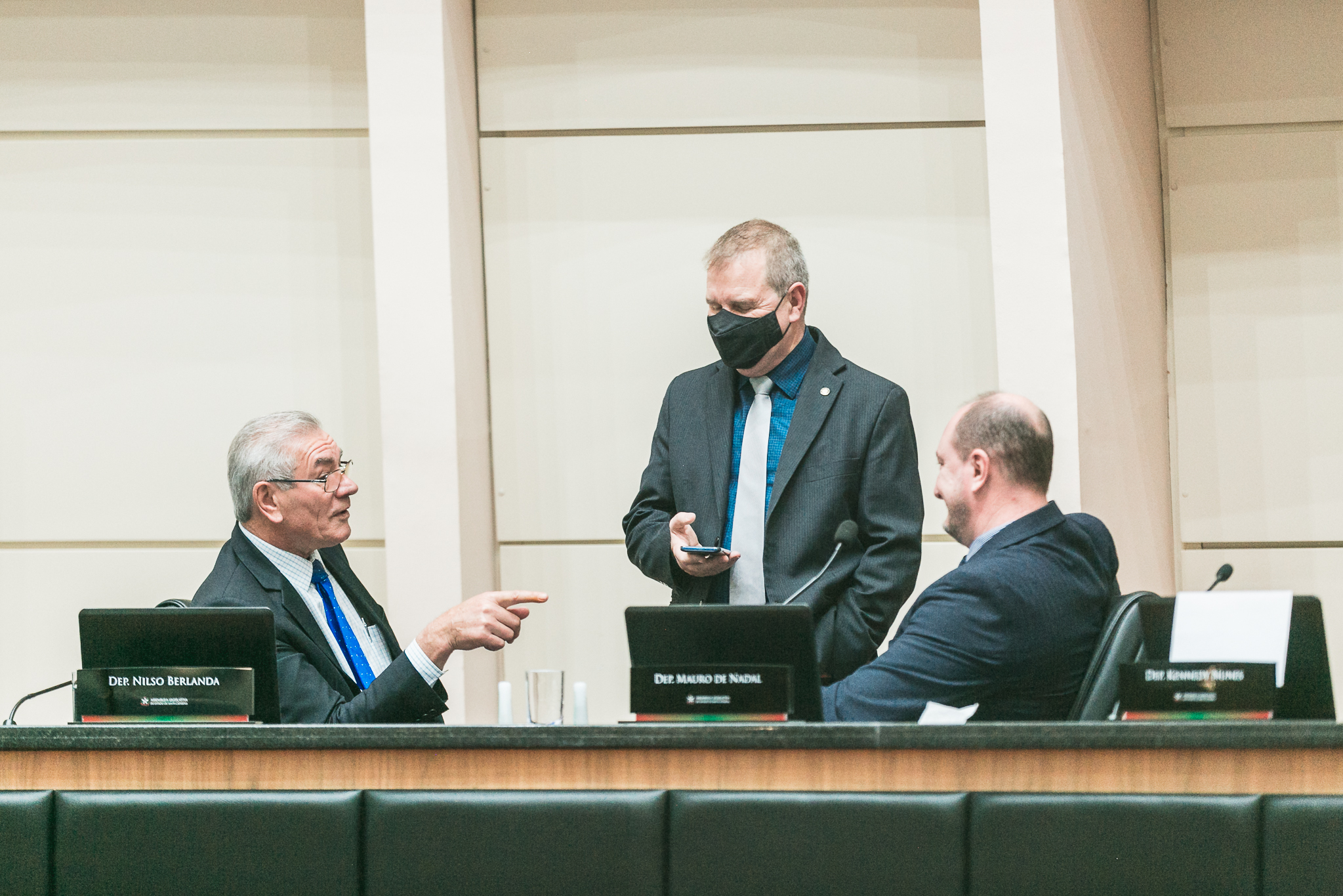 Deputado Mauro de Nadal (MDB) - Deputado Silvio Dreveck (PP) - Deputado Maurício Eskudlark (PL)