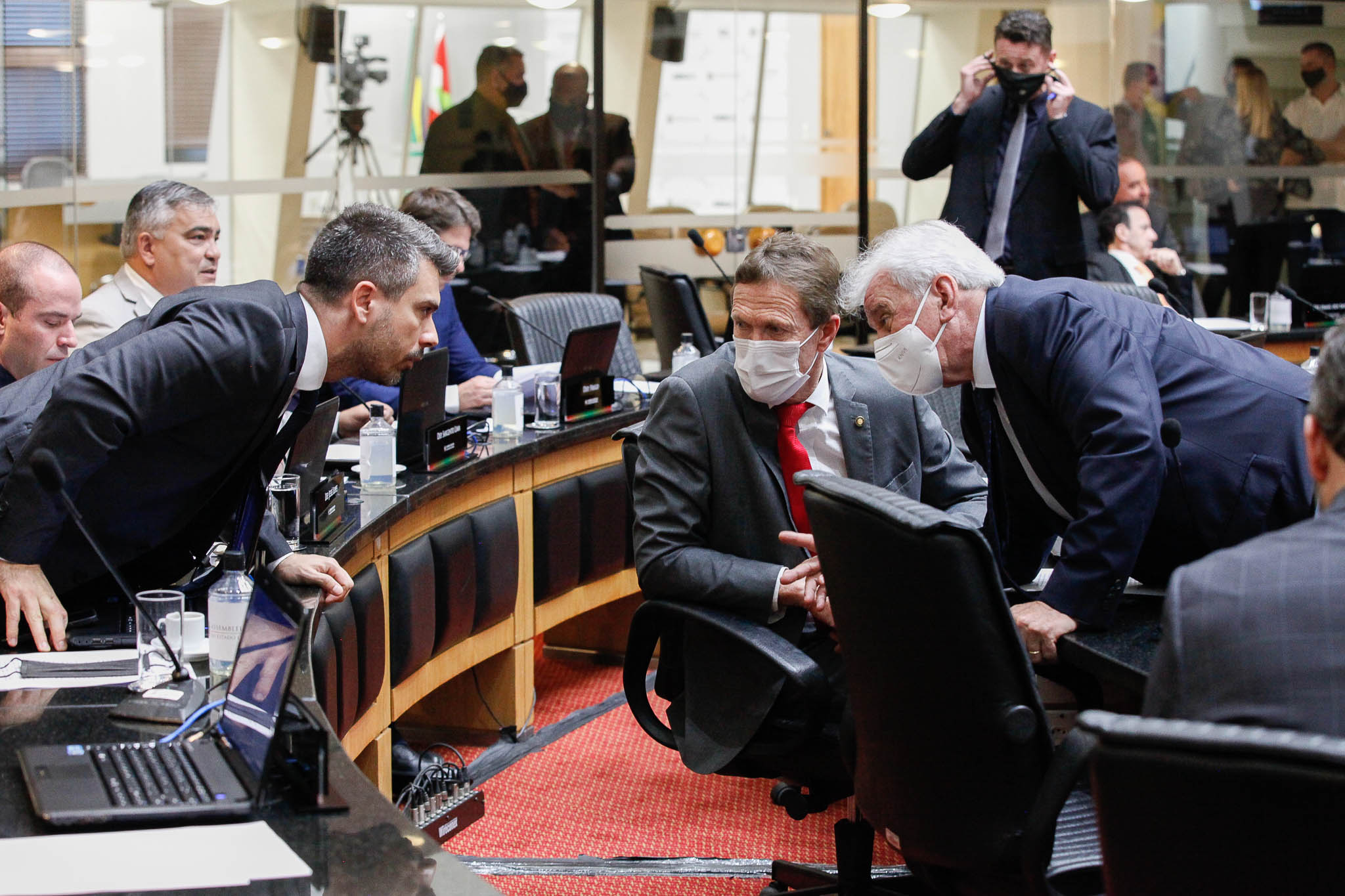 Deputado Bruno Souza (NOVO), Deputado Volnei Weber (MDB), Deputado Moacir Sopelsa (MDB)