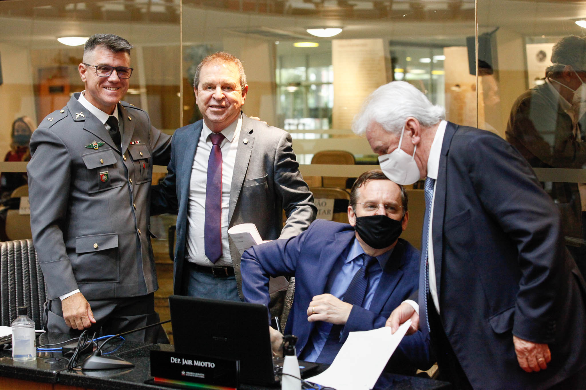 Deputado Rudinei Floriano (PSL), Deputado Maurício Eskudlark (PL), Deputado Jair Miotto (PSC), Deputado Moacir Sopelsa (MDB)
