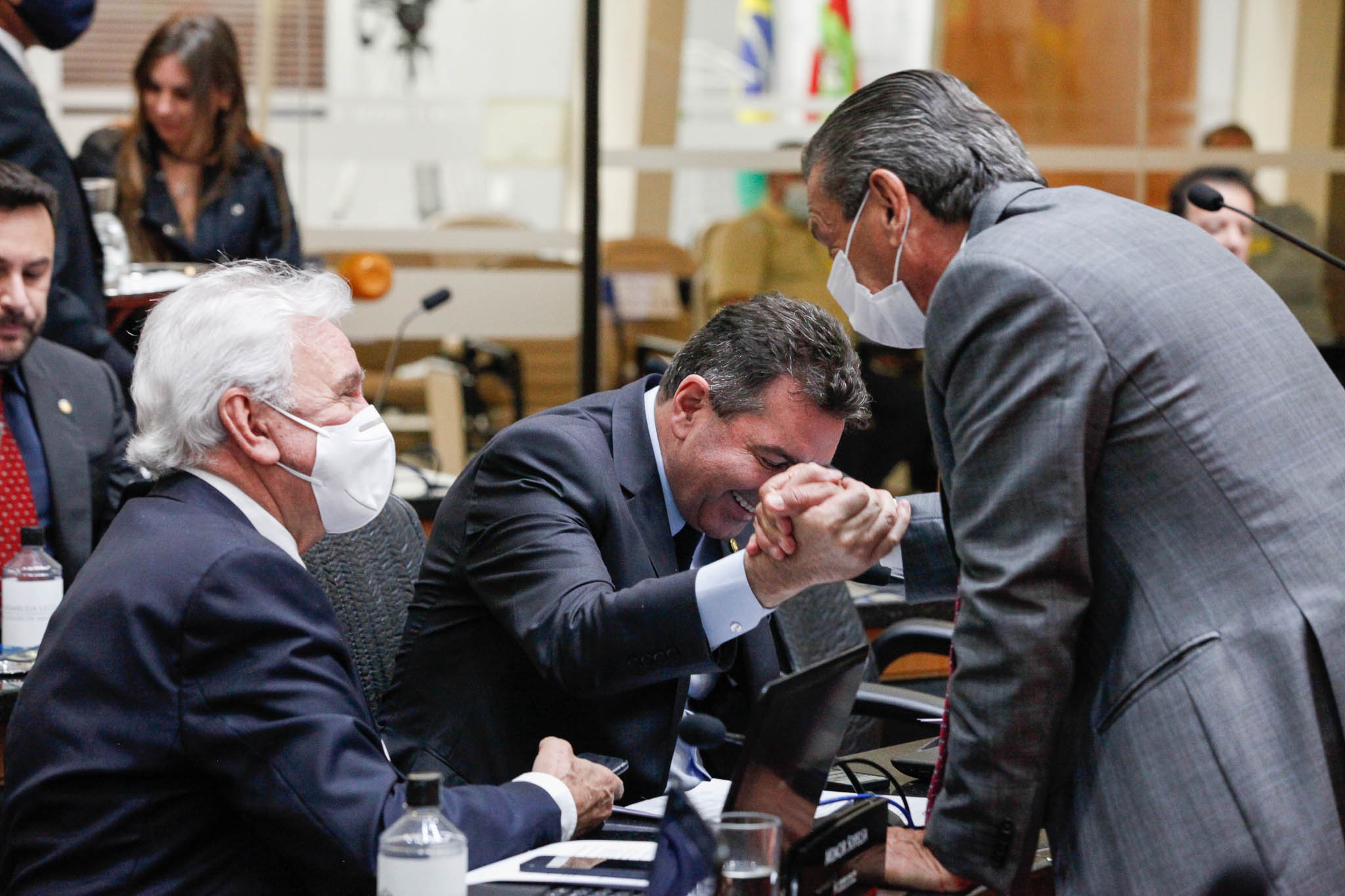 Deputado Moacir Sopelsa (MDB), Deputado Waldir Cobalchini (MDB), Deputado Júlio Garcia (PSD)