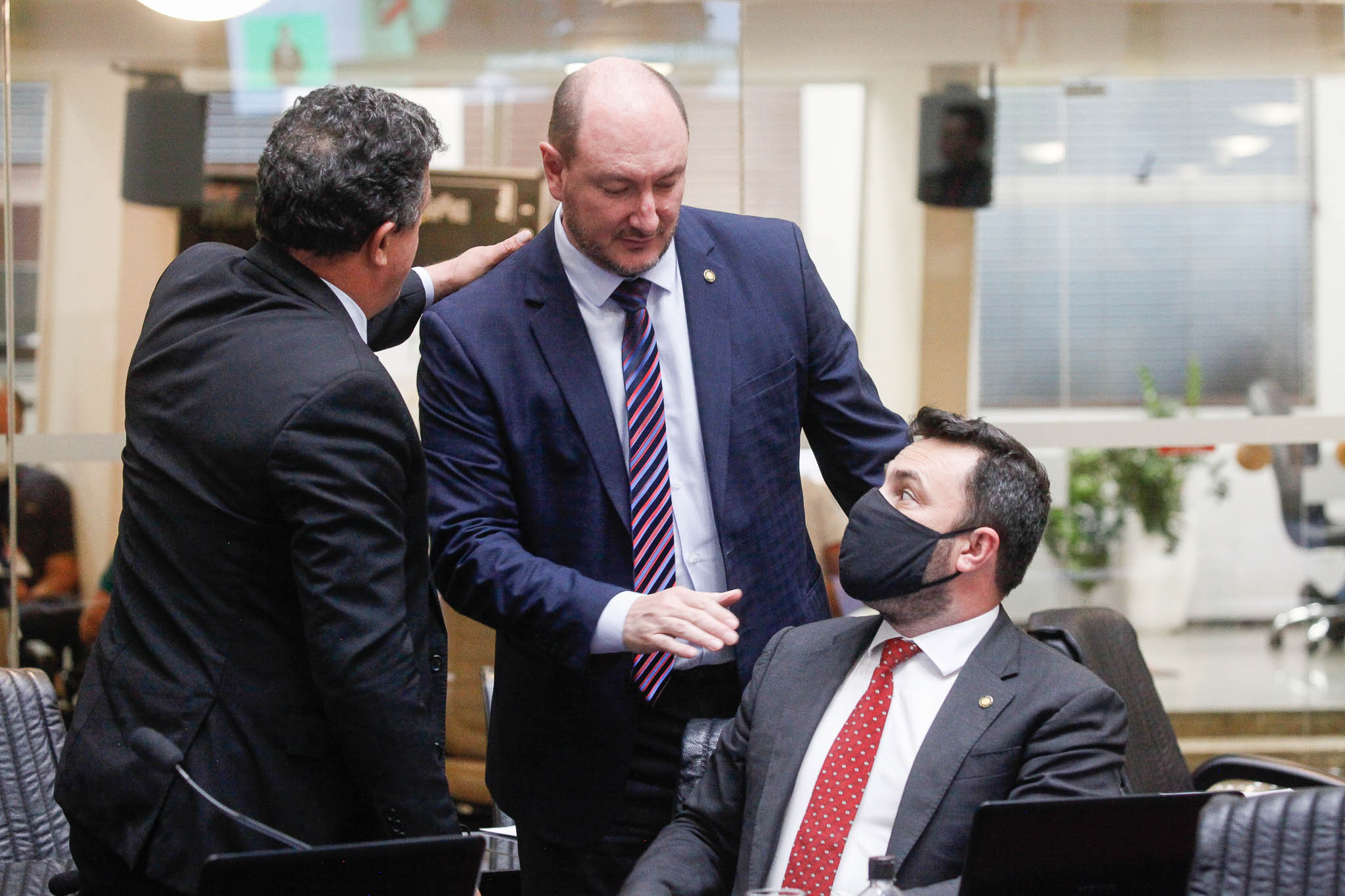 Deputado Ivan Naatz (PL), Deputado Mauro de Nadal (MDB), Deputado Marcius Machado (PL)