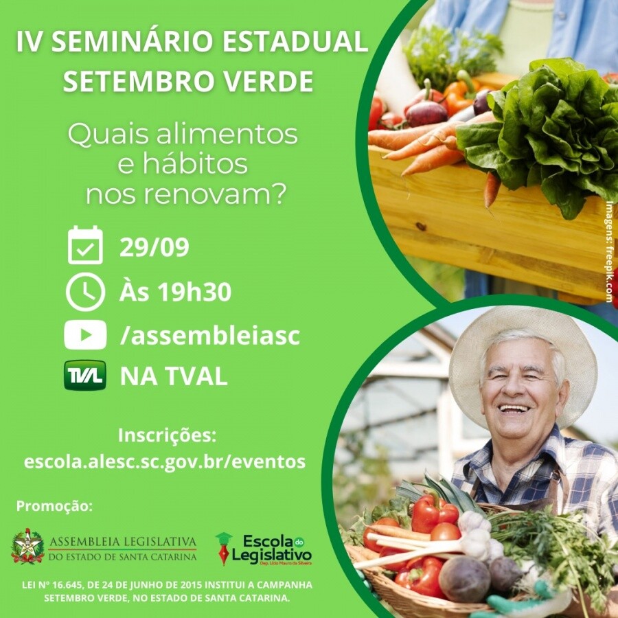 Seminário Setembro Verde trará ao debate temas voltados à alimentação