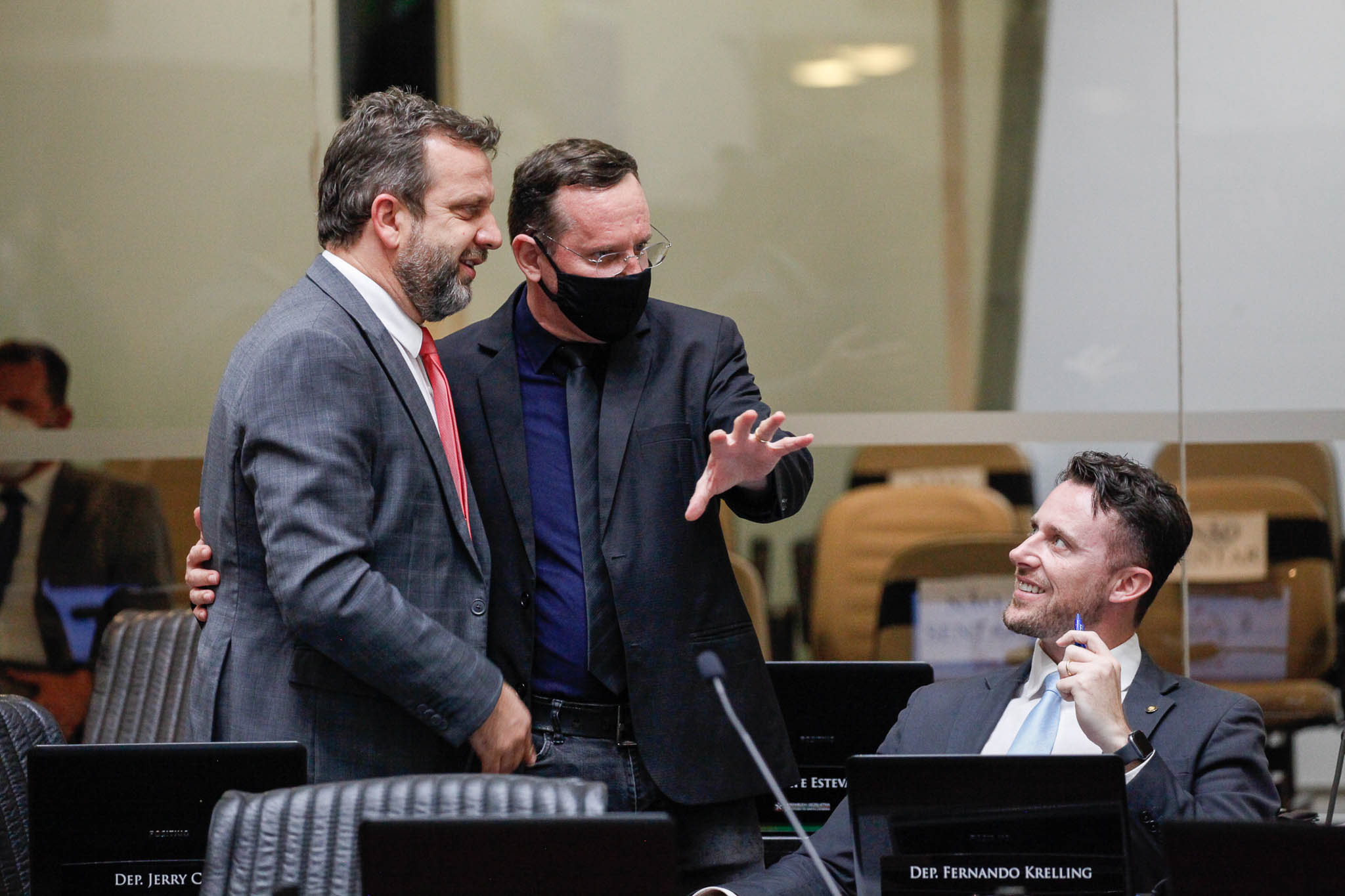 Deputado Jerry Comper (MDB), Deputado Jair Miotto (PSC), Deputado Fernando Krelling (MDB)