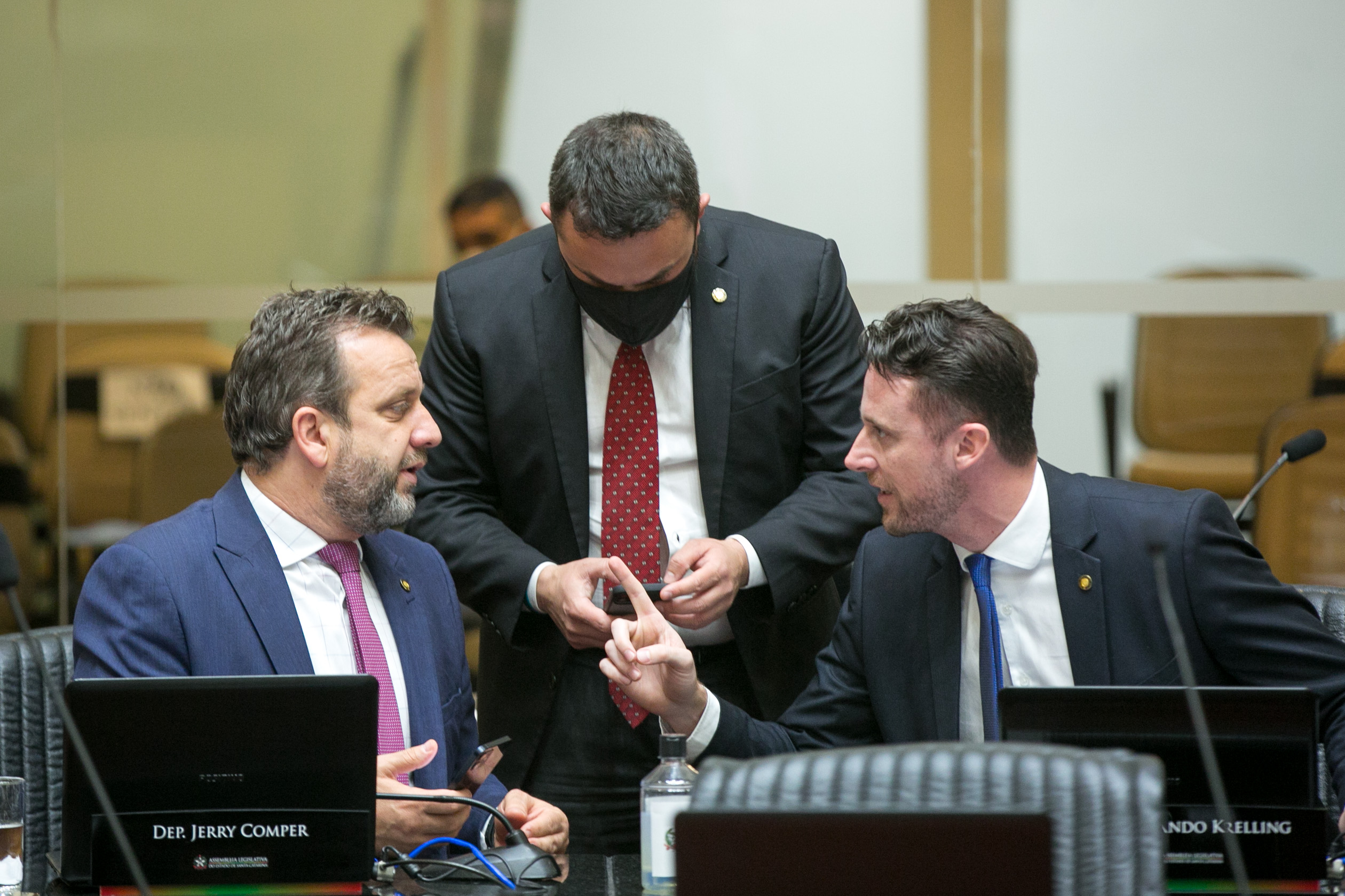 Deputado Jerry Comper (MDB), Deputado Marcius Machado (PL) e Deputado Fernando Krelling (MDB)