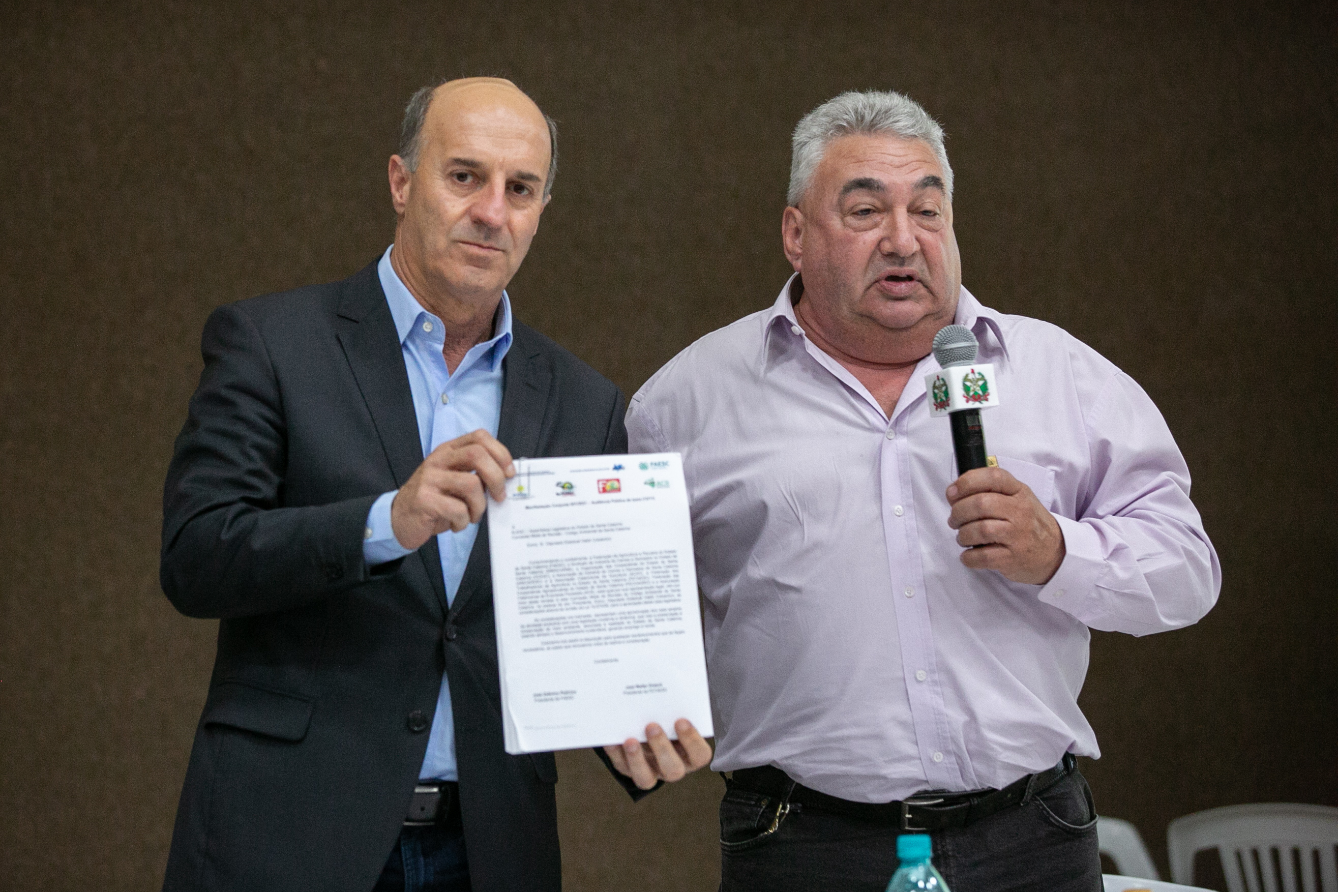 Deputado José Milton Scheffer (PP) e Vice-presidente da FAESC, Enori Barbieri