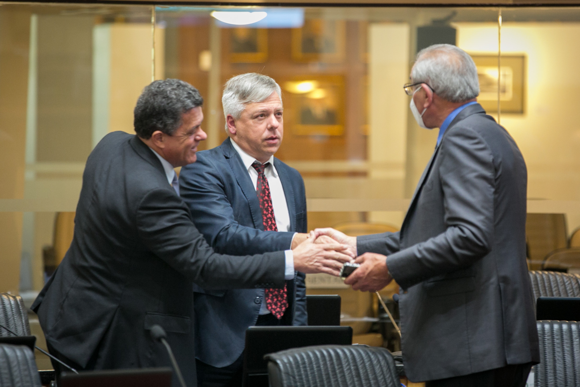 Deputado Ivan Naatz (PL), Deputado Fabiano da Luz (PT) e Deputado Silvio Dreveck (PP)