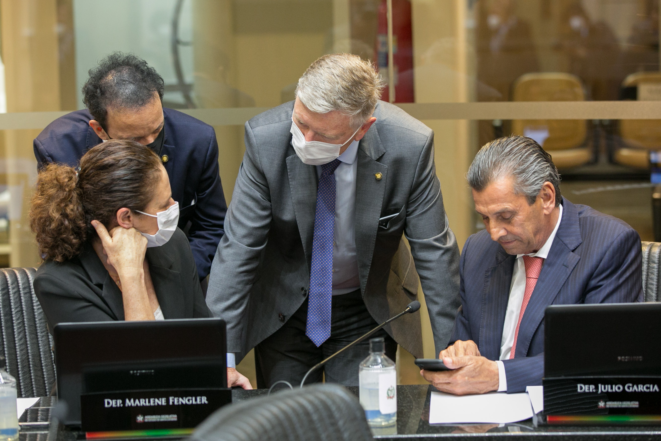 Deputada Marlene Fengler (PSD), Deputado Ismael dos Santos (PSD), Deputado Milton Hobus (PSD) e Deputado Julio Garcia (PSD)