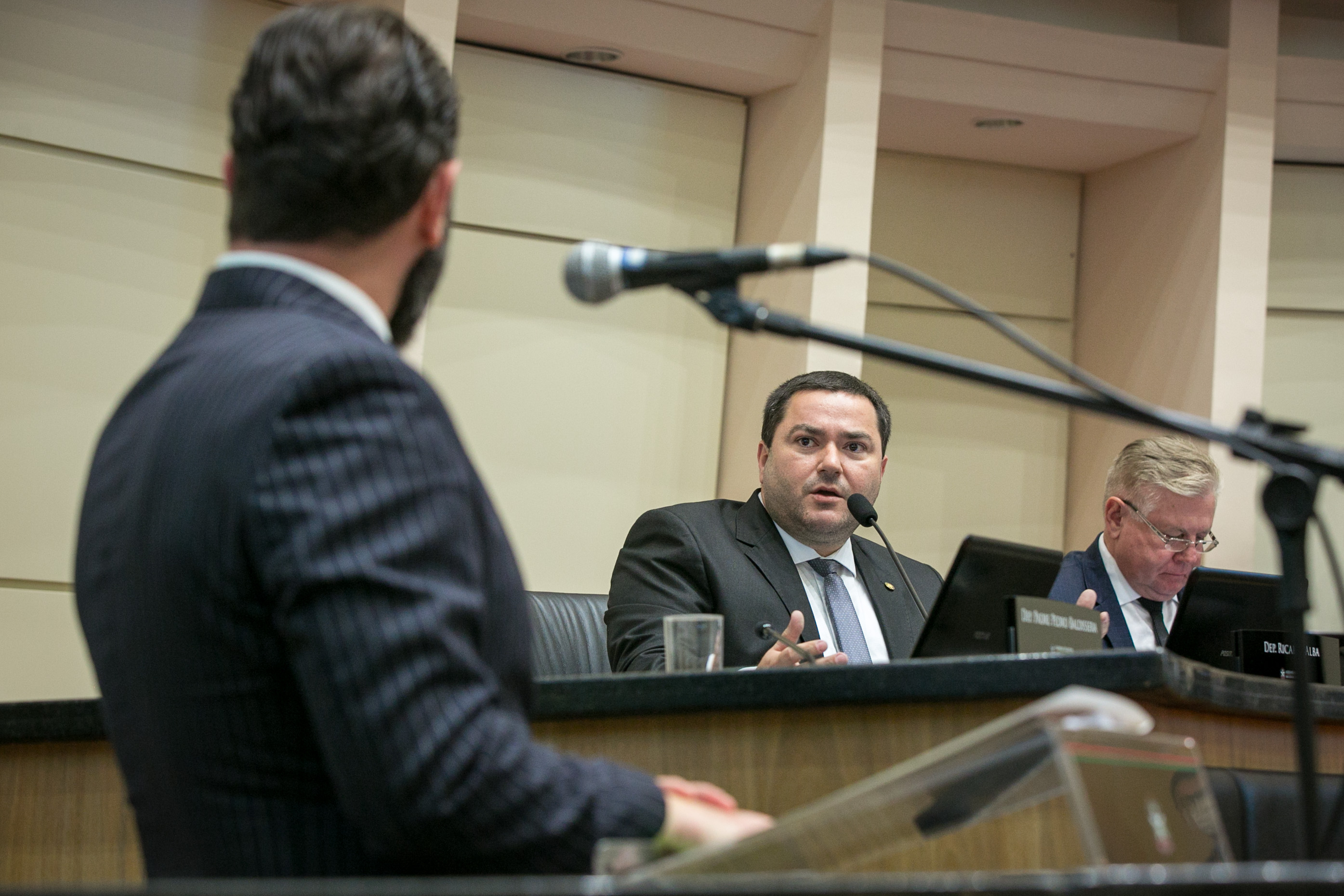 Promotor Fernando da Silva Comin e Deputado Ricardo Alba (PSL)