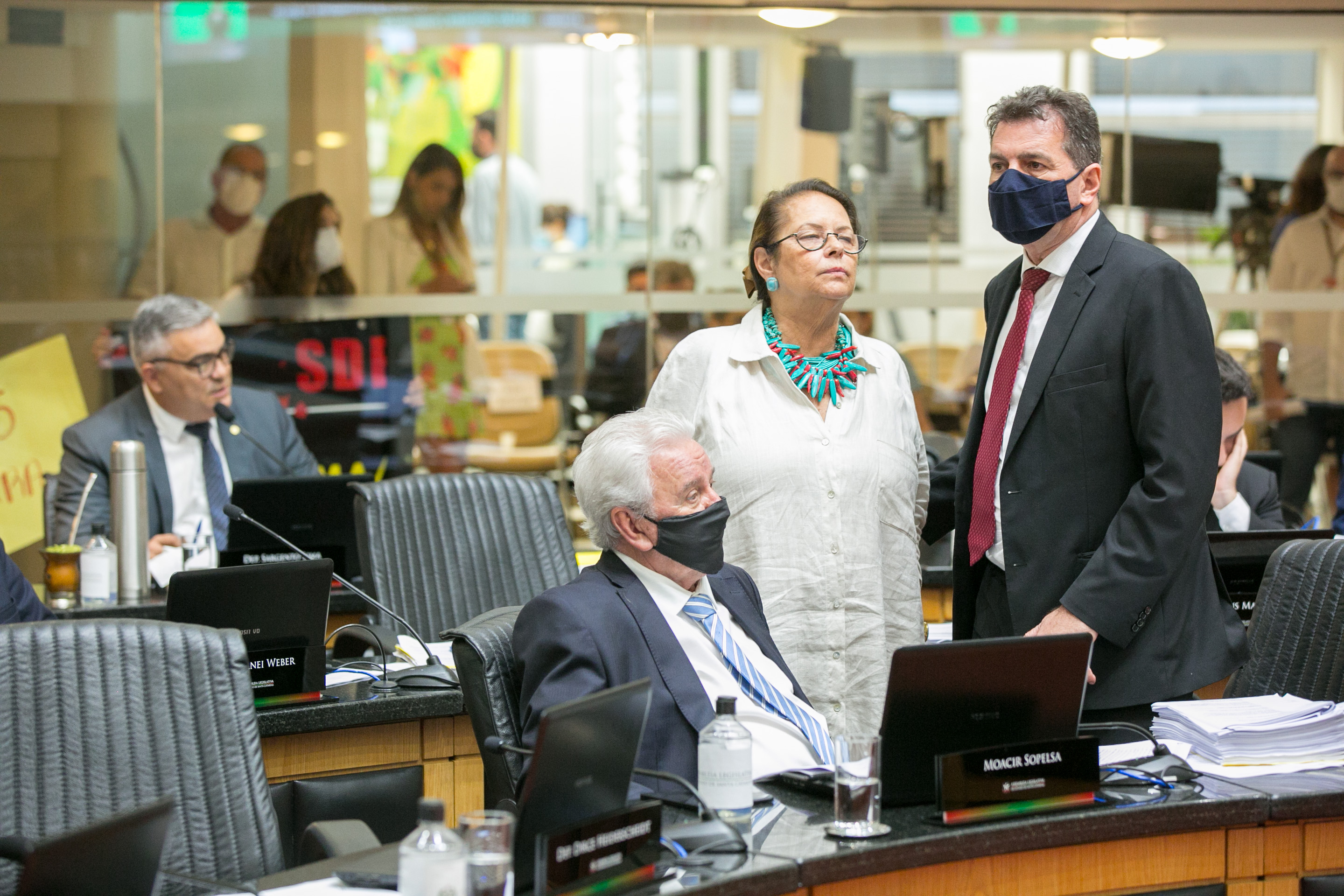 Deputado Moacir Sopelsa (MDB), Deputada Ada De Luca (MDB) e Deputado Valdir Cobalchini (MDB)