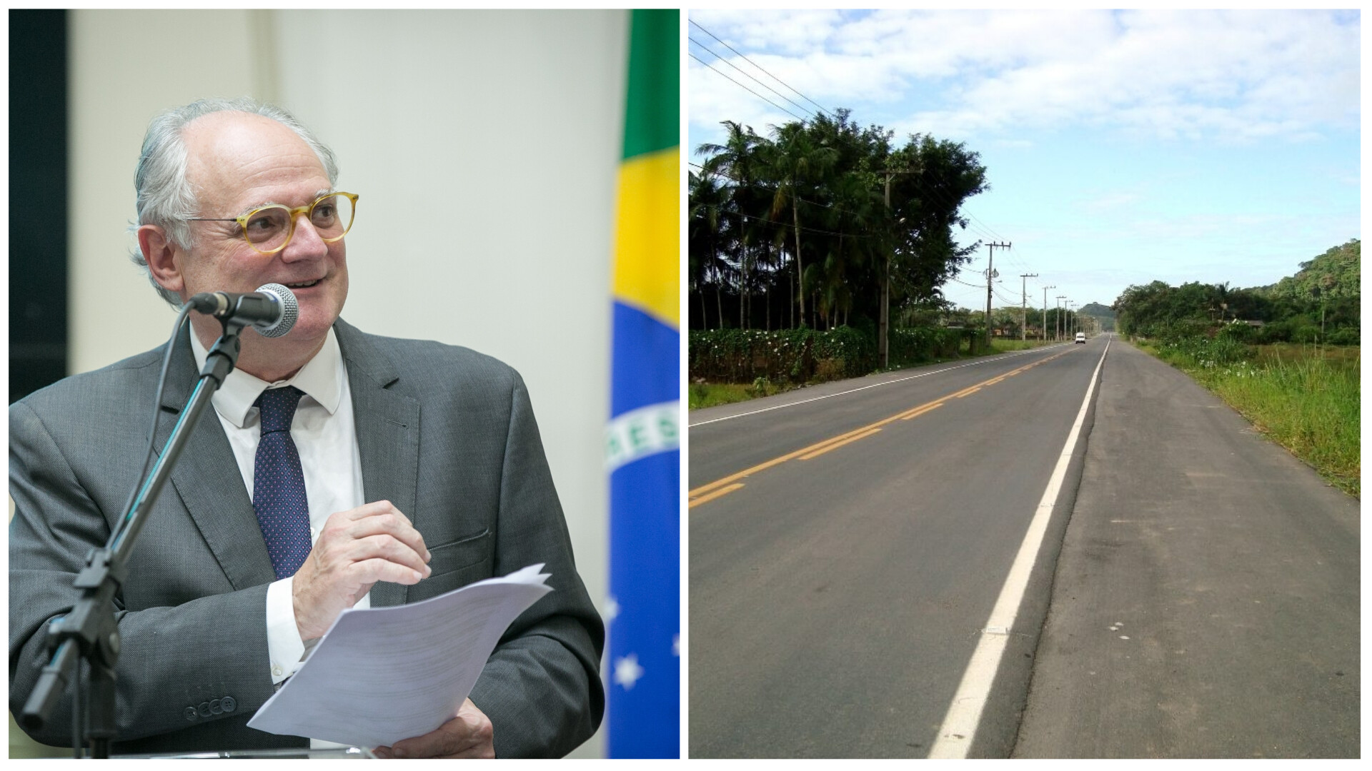 Deputado Dr. Vicente e trecho da SC-108