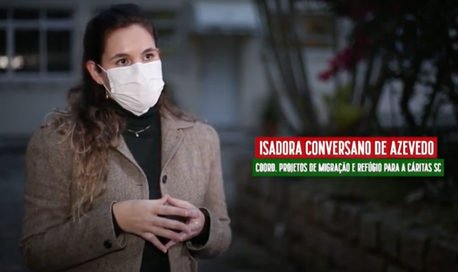Isadora diz que parceria entre Rede Cáritas e OIM possibilita inclusão de imigrantes. FOTO: Reprodução TVAL