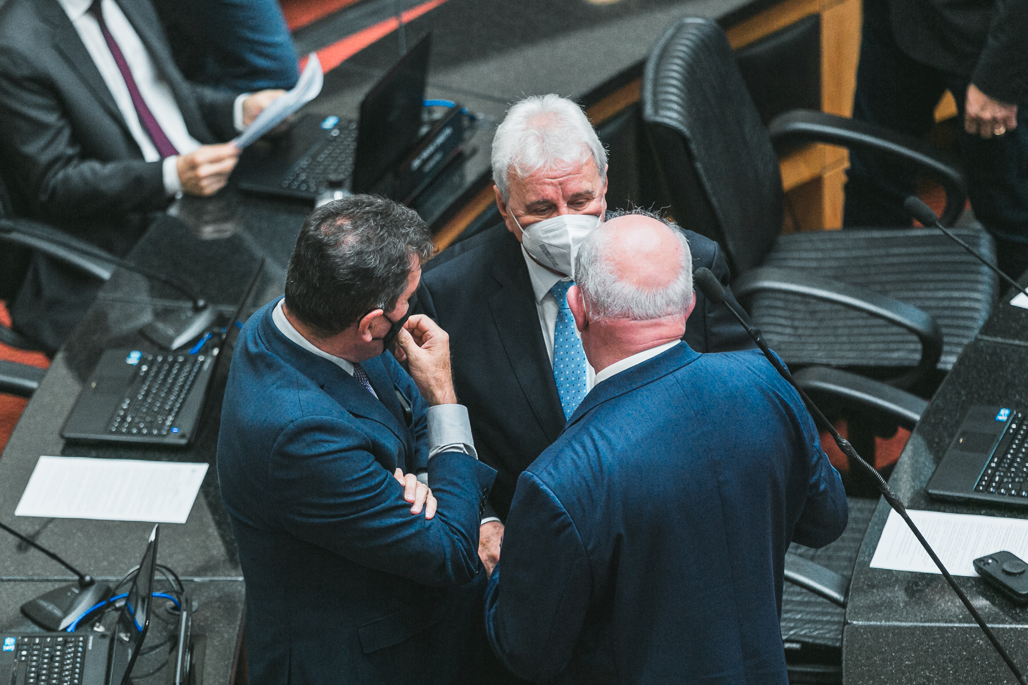 Deputado Moacir Sopelsa (MDB) - Deputado Marcos Vieira (PSDB) - Deputado Valdir Cobalchini (MDB)
