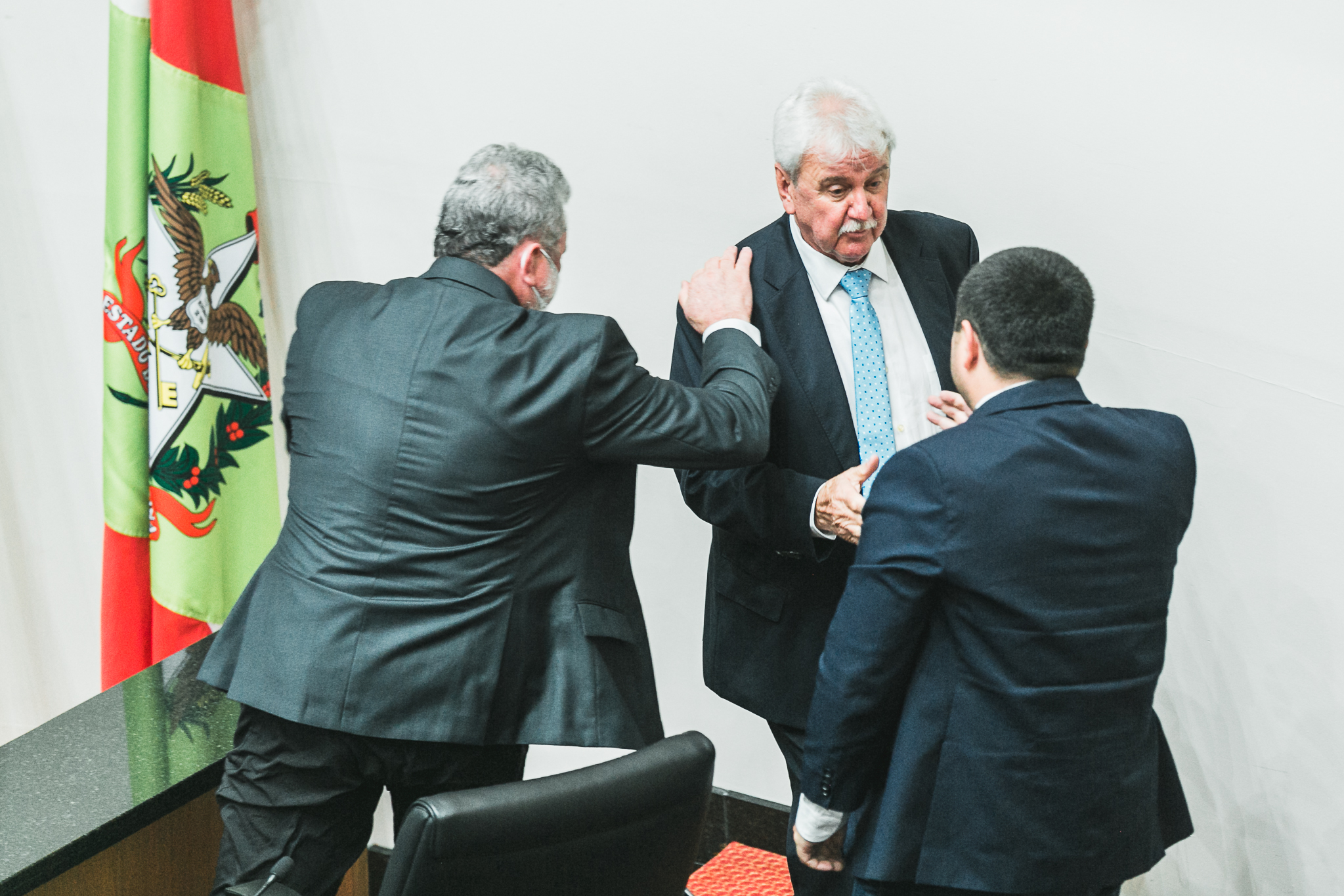 Deputado Moacir Sopelsa (MDB) - Deputado Ricardo Alba (PSL) - Deputado Padre Pedro Baldisera (PT)