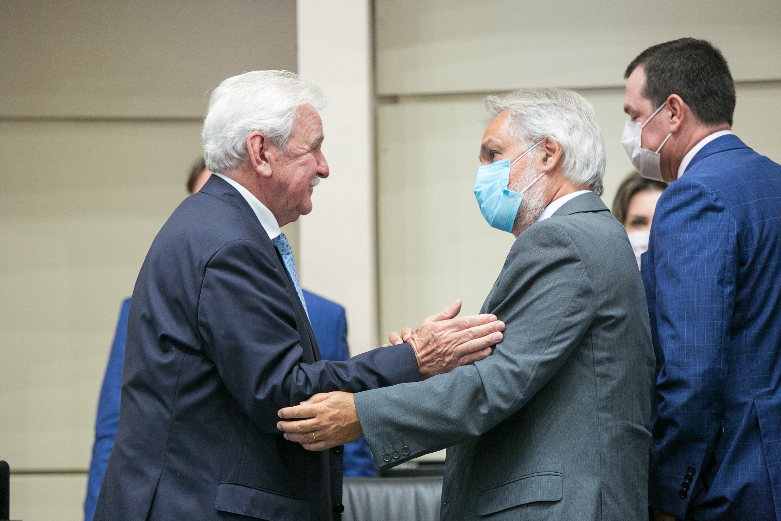 Deputado Moacir Sopelsa (MDB) e presidente do Tribunal de Justiça João Henrique Blasi