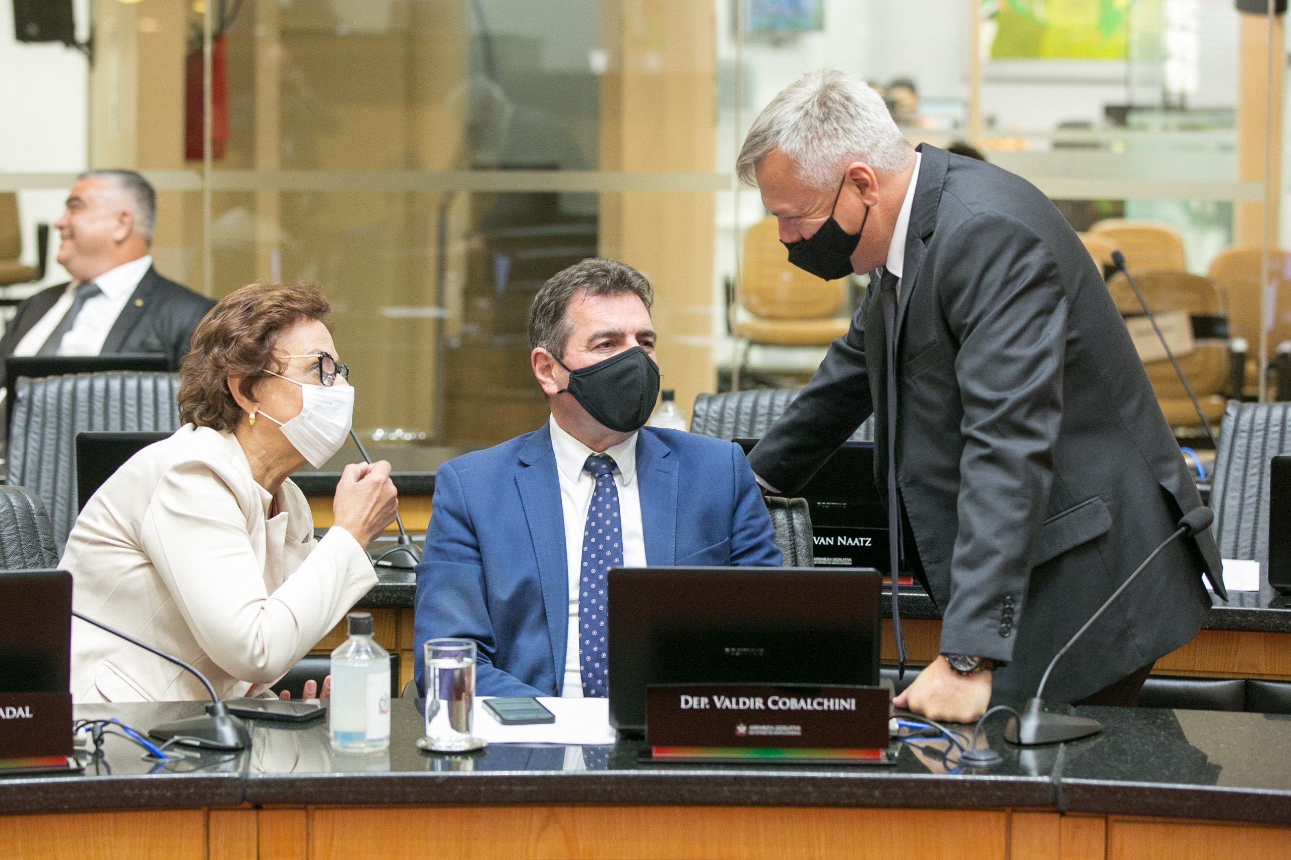Deputada Dirce Heiderscheidt (MDB), Deputado Valdir Cobalchini (MDB) e Deputado Fabiano da Luz (PT)