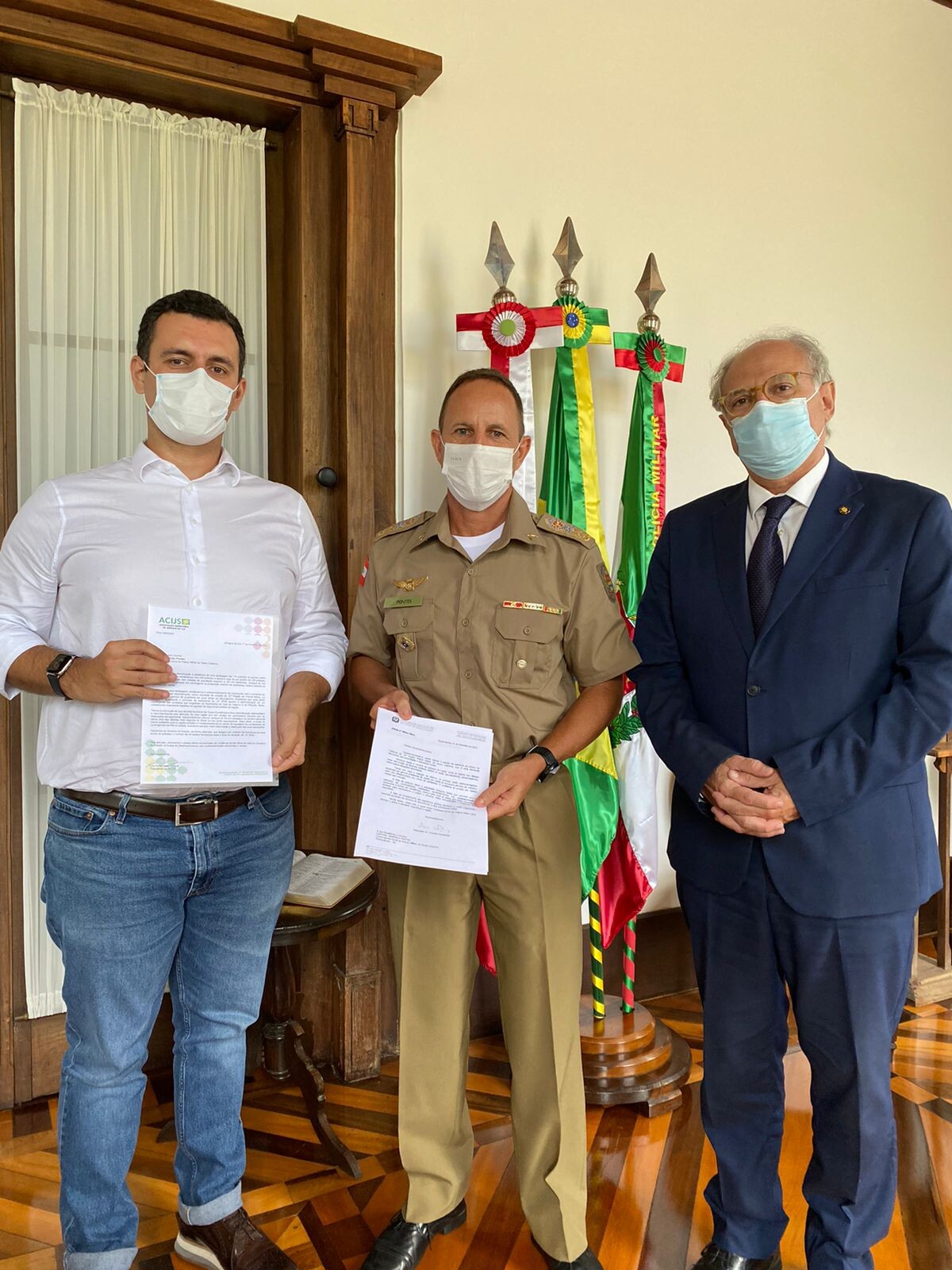 Dr. Vicente e presidente da Acijs buscam aumento do efetivo policial