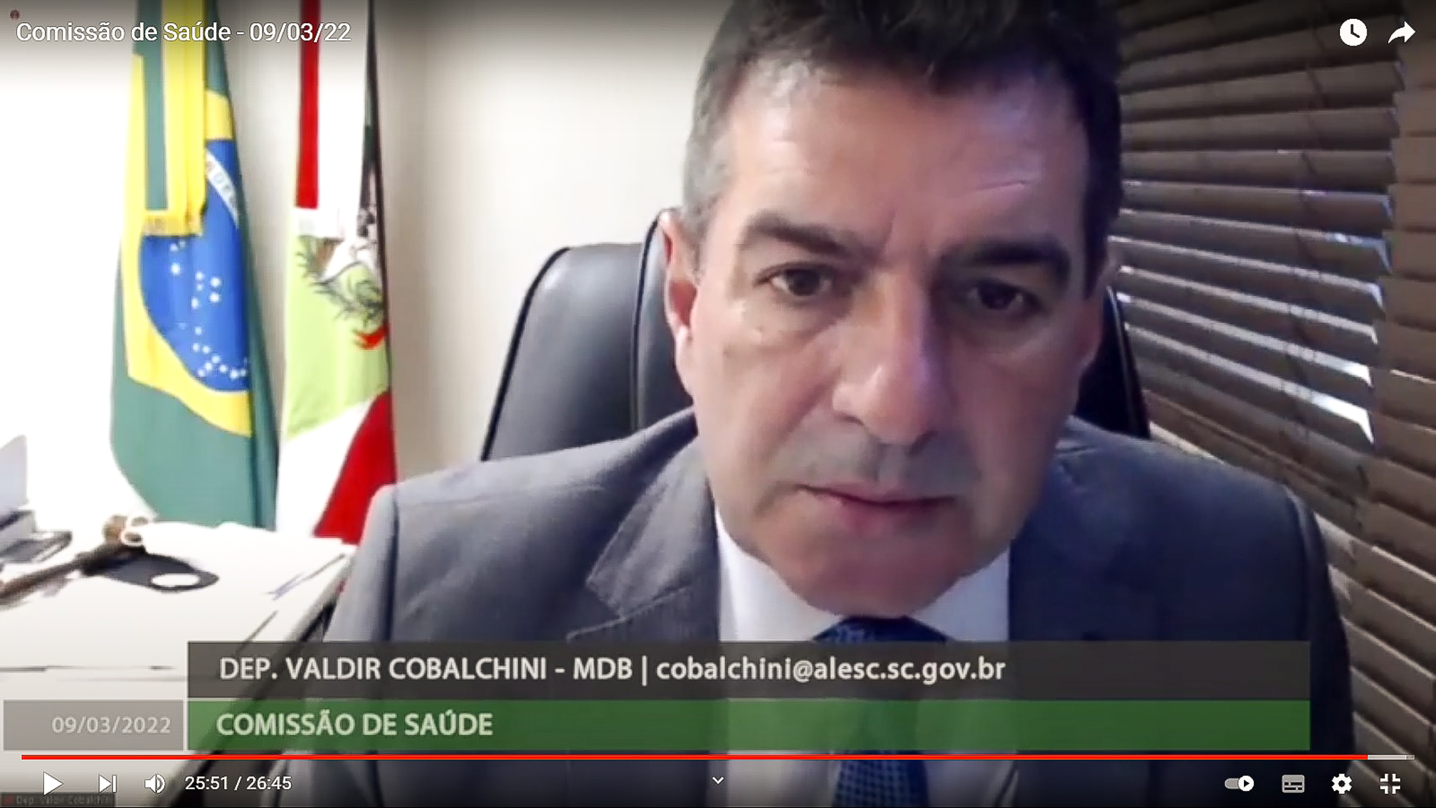 Comissão de Saúde - Deputado Valdir Cobalchini (MDB)