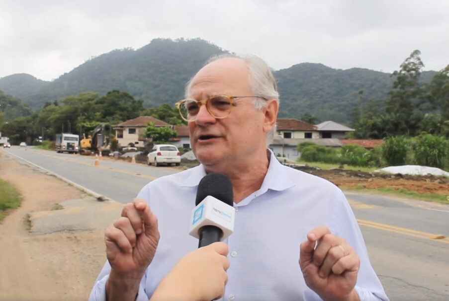 Deputado acompanha início de obras na SC-110 entre Jaraguá e Pomerode
