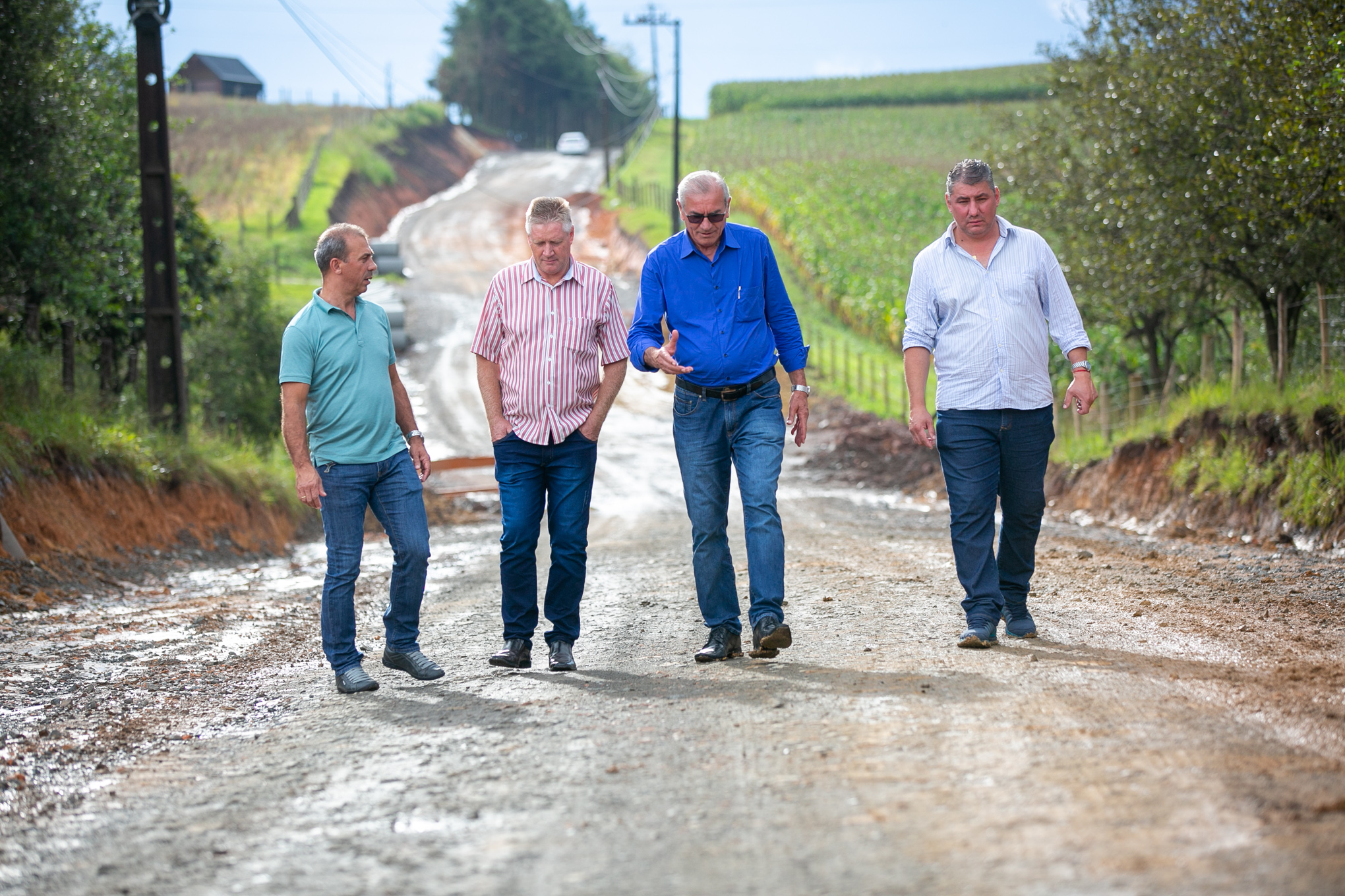 Deputado Silvio Dreveck (PP), ex-vereador Edilson Prunckneski e vereadores de Campo Alegre Fernando Wotroba e João Nilson Venera