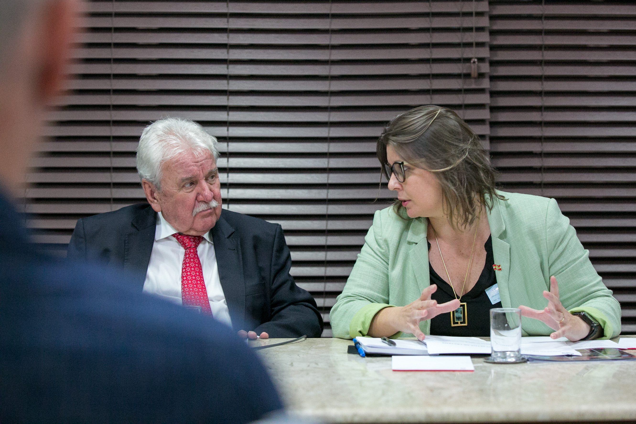 Deputado Moacir Sopelsa (MDB) e Secretaria da Fazenda do Estado, Michele Roncalio