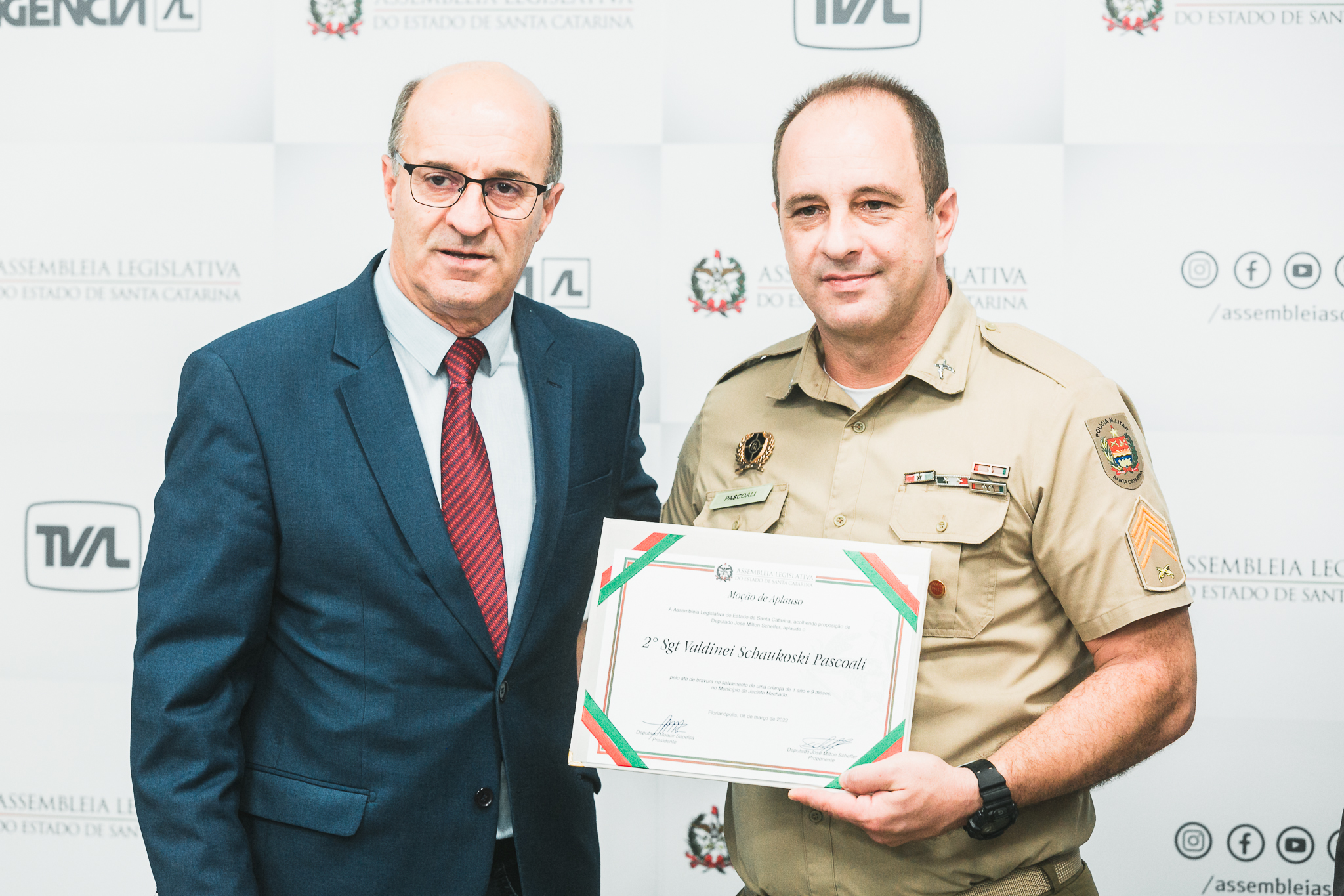 Moção de Aplausos – Sgt. Valdinei Pascoali – Dep. José Milton Scheffer