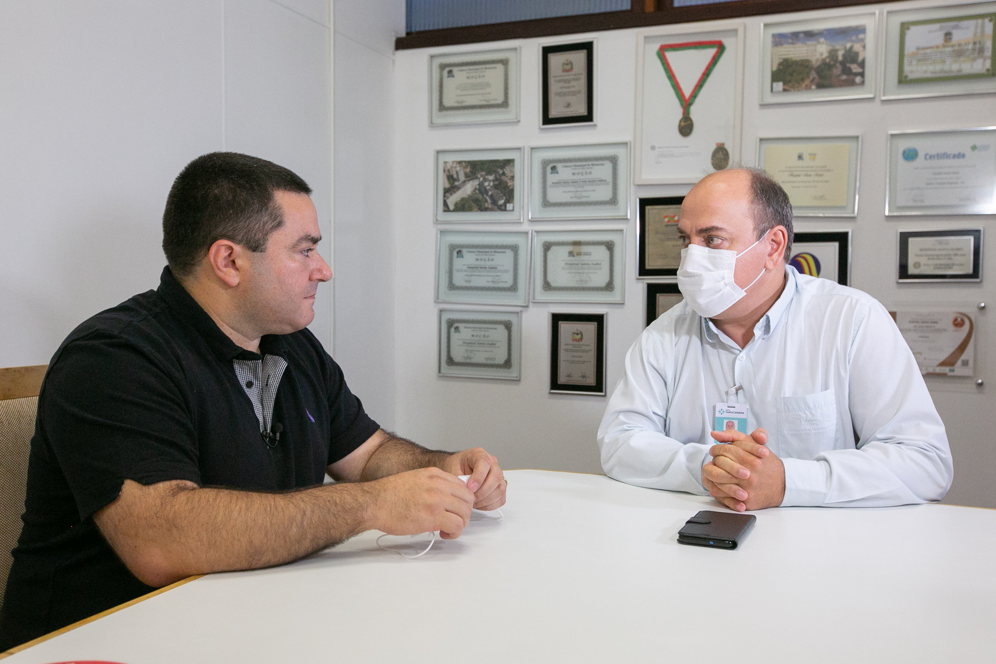 Deputado Ricardo Alba (União Brasil) e diretor executivo do Hospital Santa Izabel, Dirceu Rodrigues Dias