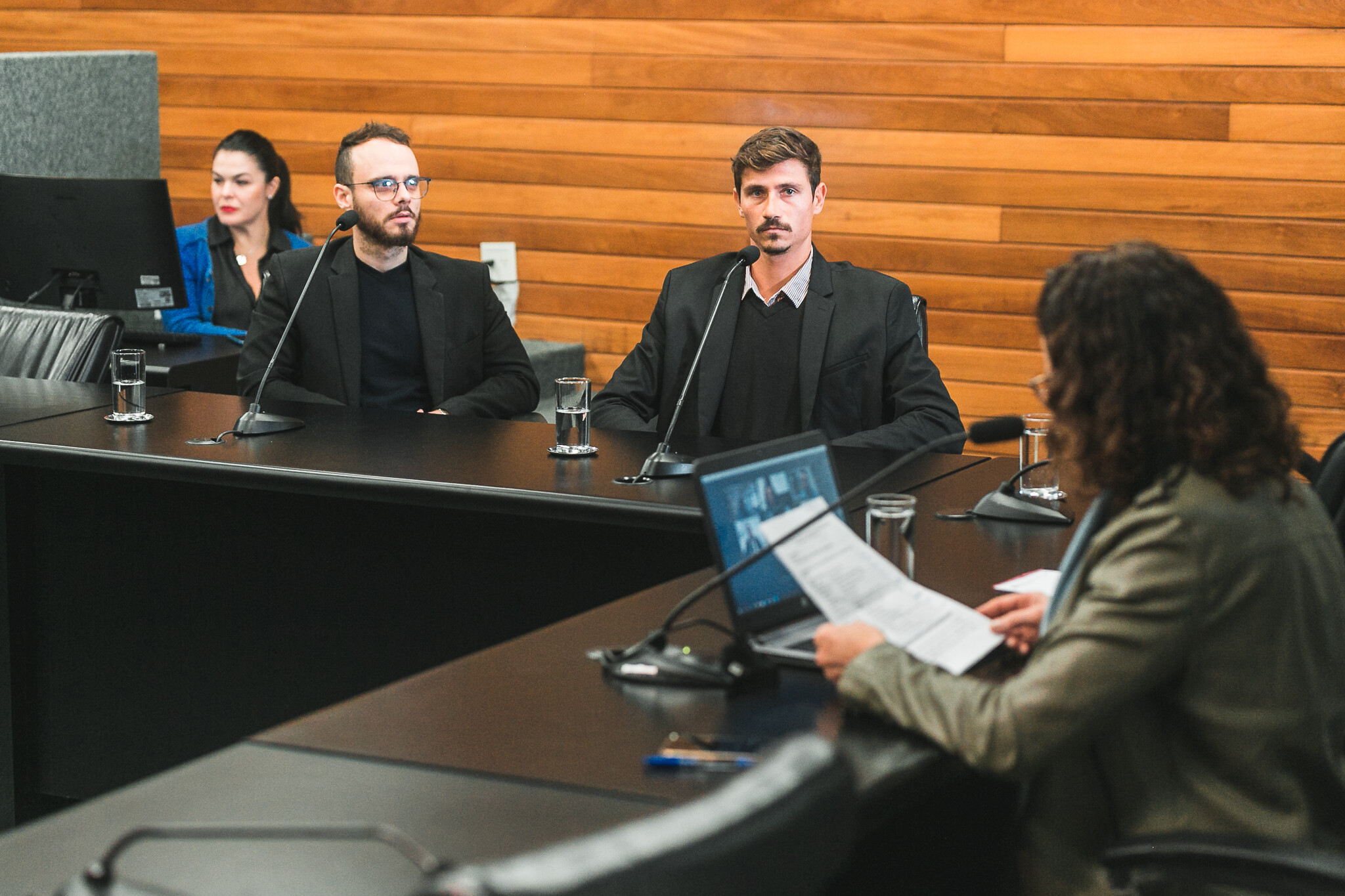 Os auditores Paulo Tefili Filho (e) e Alexandre Becsi apresentaram o estudo ao grupo de trabalho da Comissão da Criança e do Adolescente