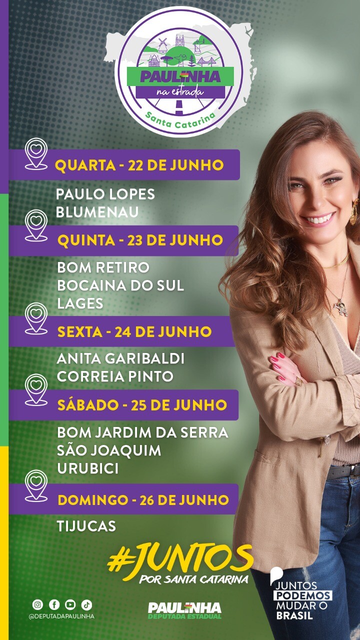 Deputada Paulinha em roteiro pela Serra Catarinense
