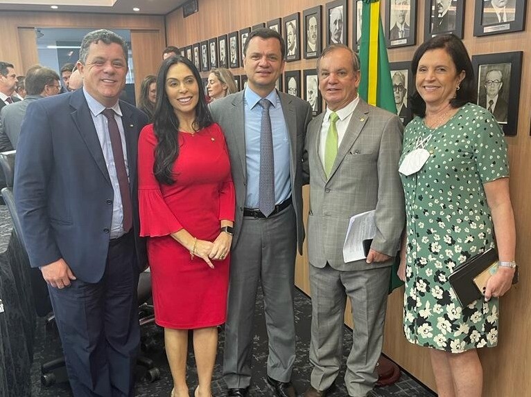 Deputado Ivan Naatz em Brasília durante reunião do Fórum Parlamentar Catarinense,  com o ministro da Justiça Anderson Torres, deputado federal Rogério
