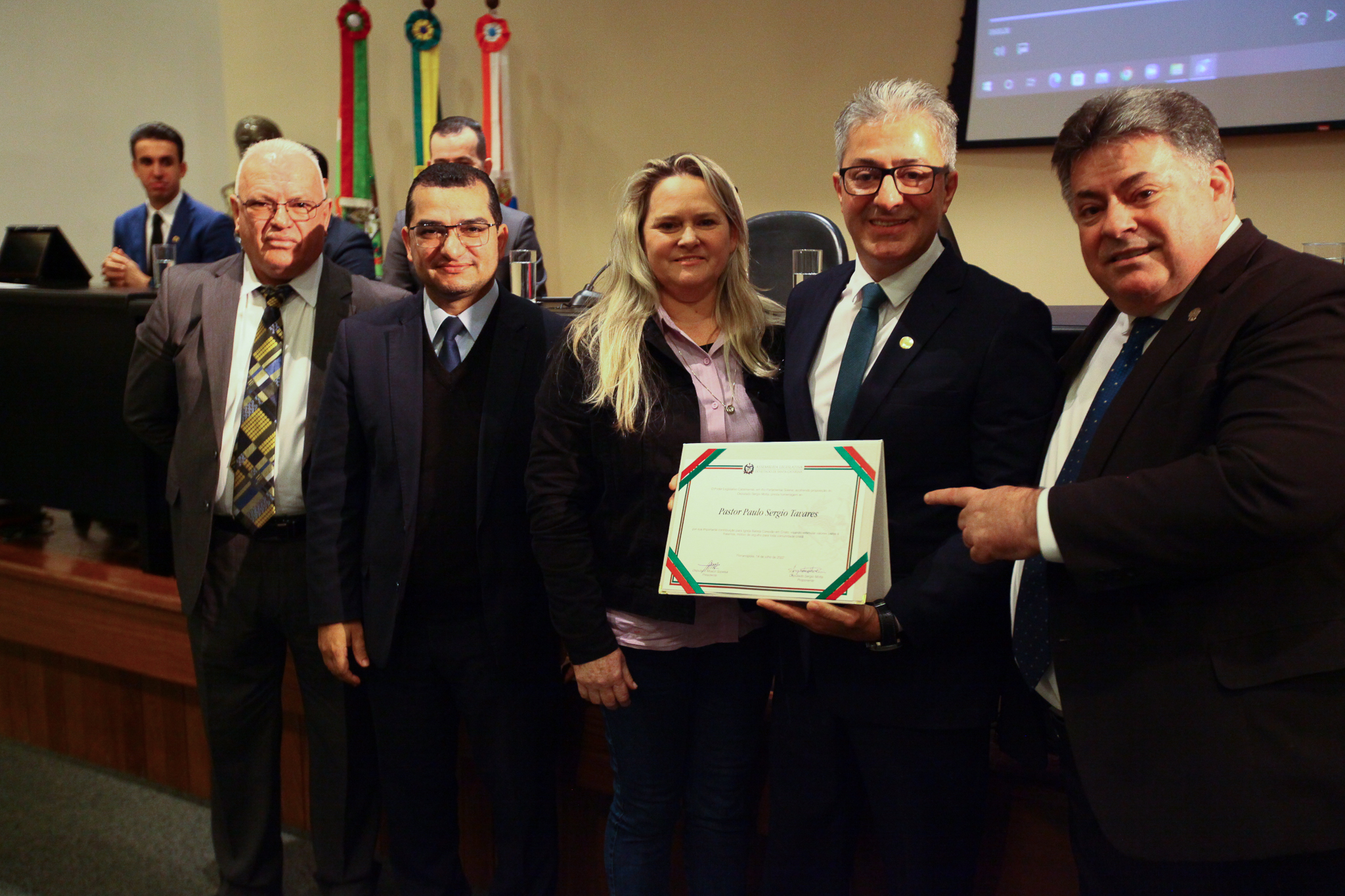 Homenagem em reconhecimento aos trabalhos desenvolvidos pelas Igrejas Evangélicas no Estado de Santa