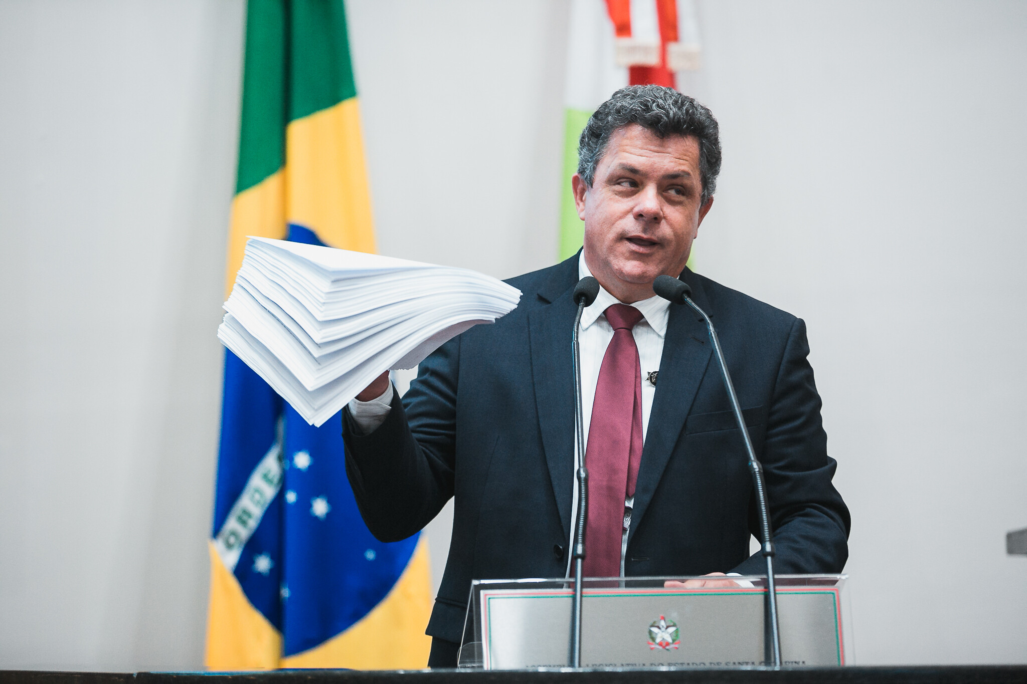 Deputado Ivan Naatz, durante a sessão desta quarta-feira (26)