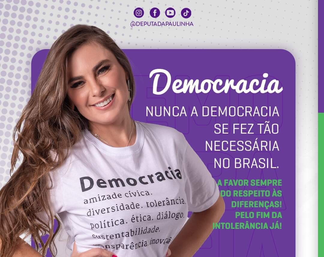 Deputada Paulinha. Fonte: assessoria parlamentar.