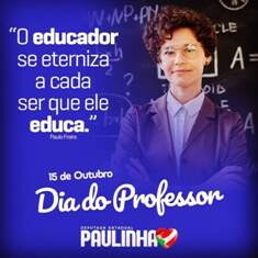 Paulinha reverencia os professores pelo seu dia