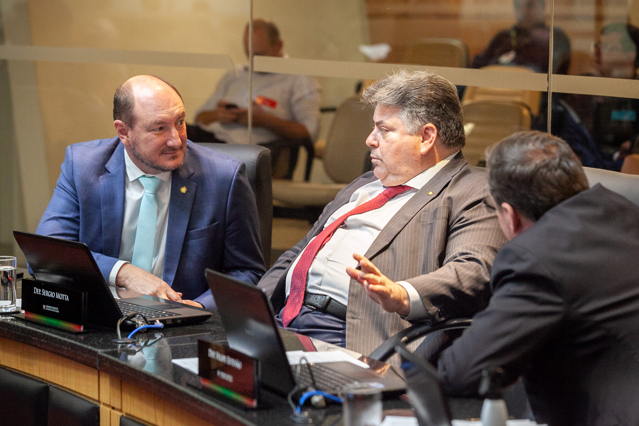 Deputado Mauro de Nadal (MDB), Deputado Sergio Motta (Republicanos) e Deputado Jair Miotto (União)