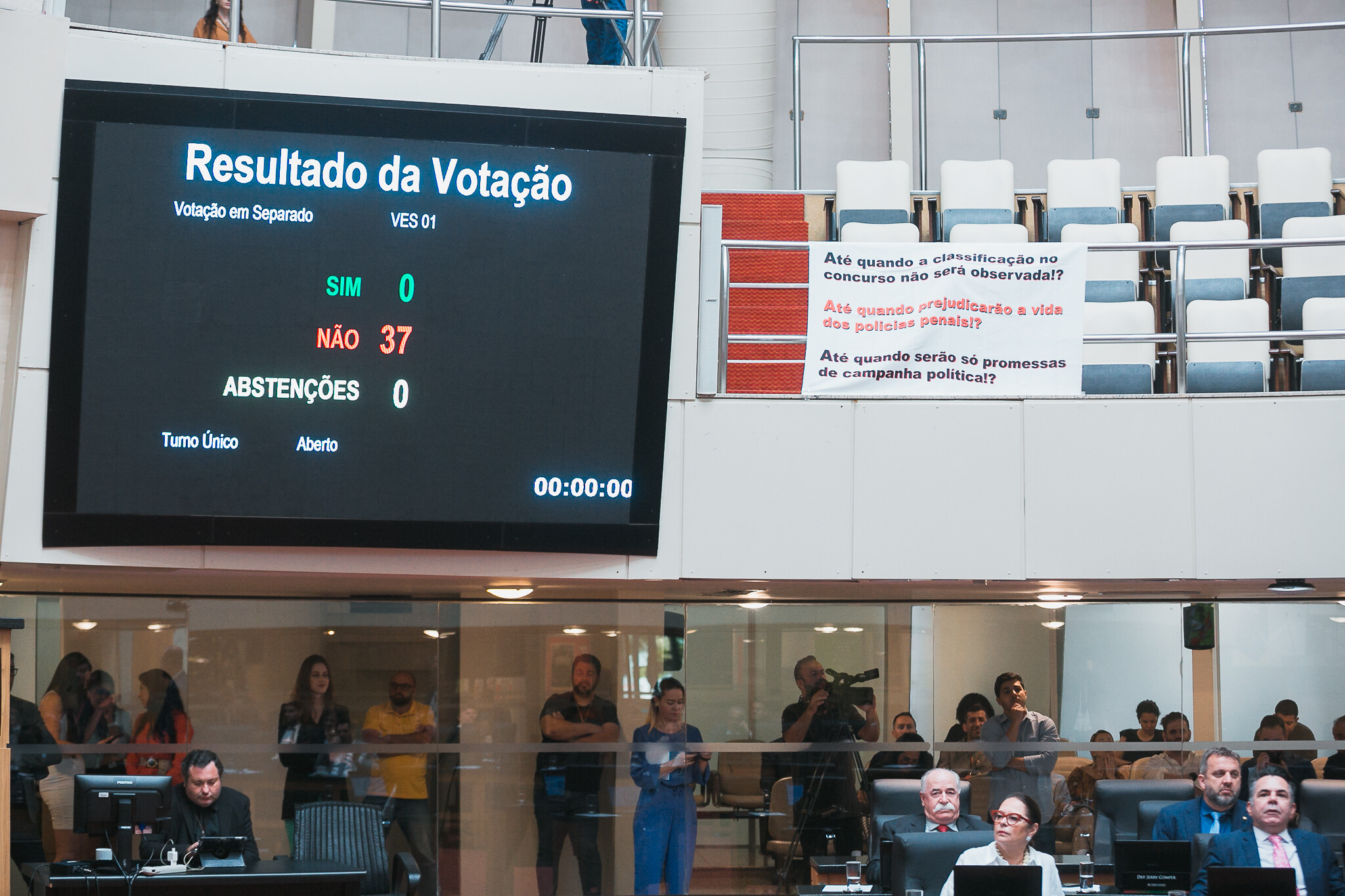 Painel do Plenário Osni Régis aponta placar de votação
