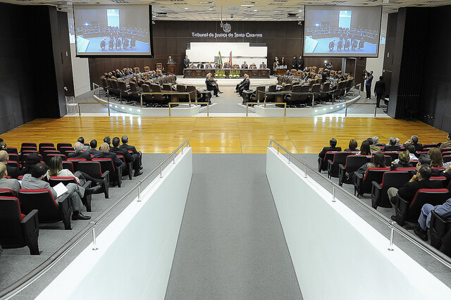 A solenidade de diplomação acontece nesta segunda-feira (19), na Sala de Sessões Ministro Teori Zavascki, no TJSC. Foto: Divulgação/TJSC.