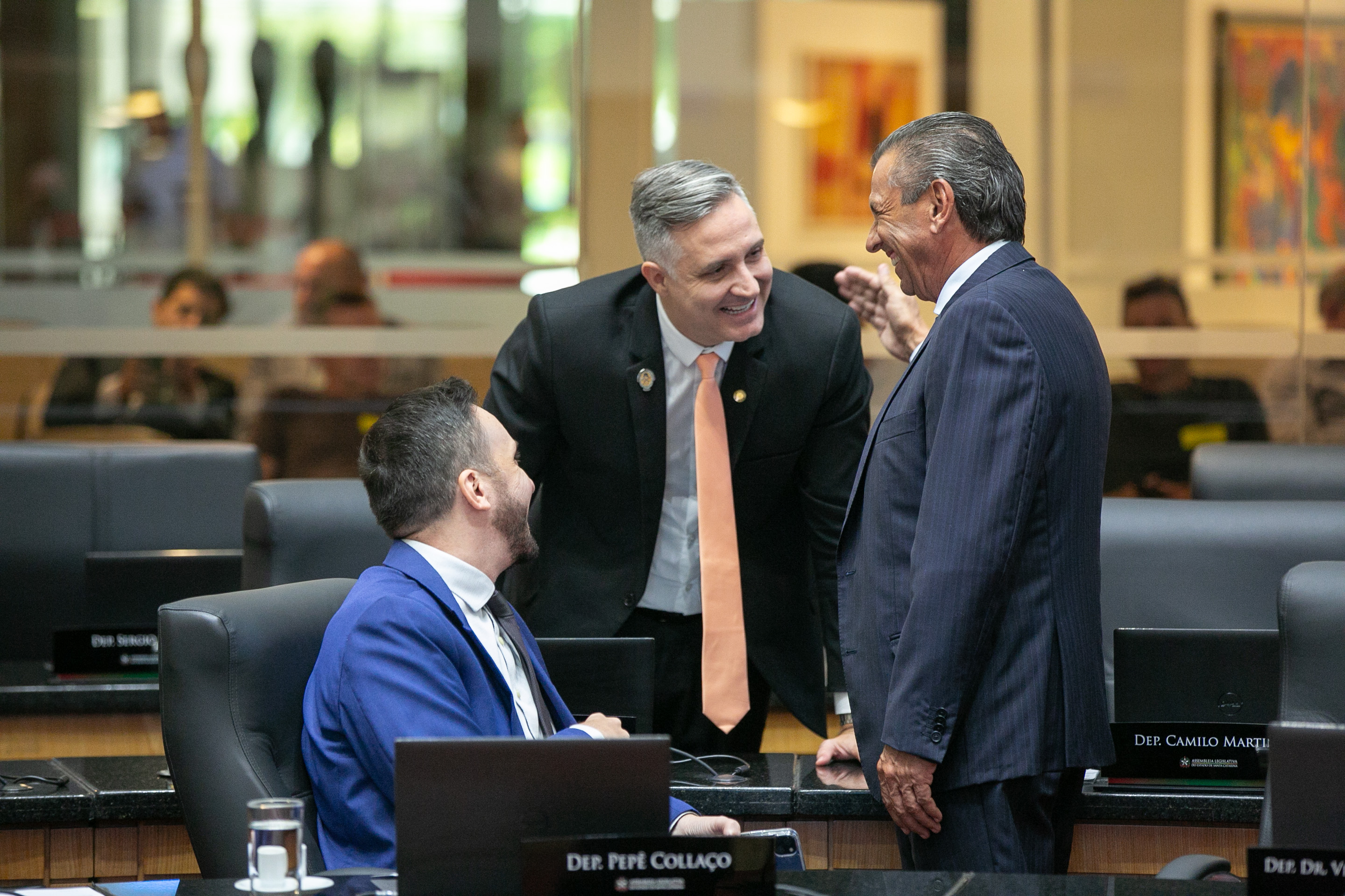 Deputado Pepê Collaço (PP), 
Deputado Matheus Cadorin (NOVO) e Deputado Julio Garcia (PSD)