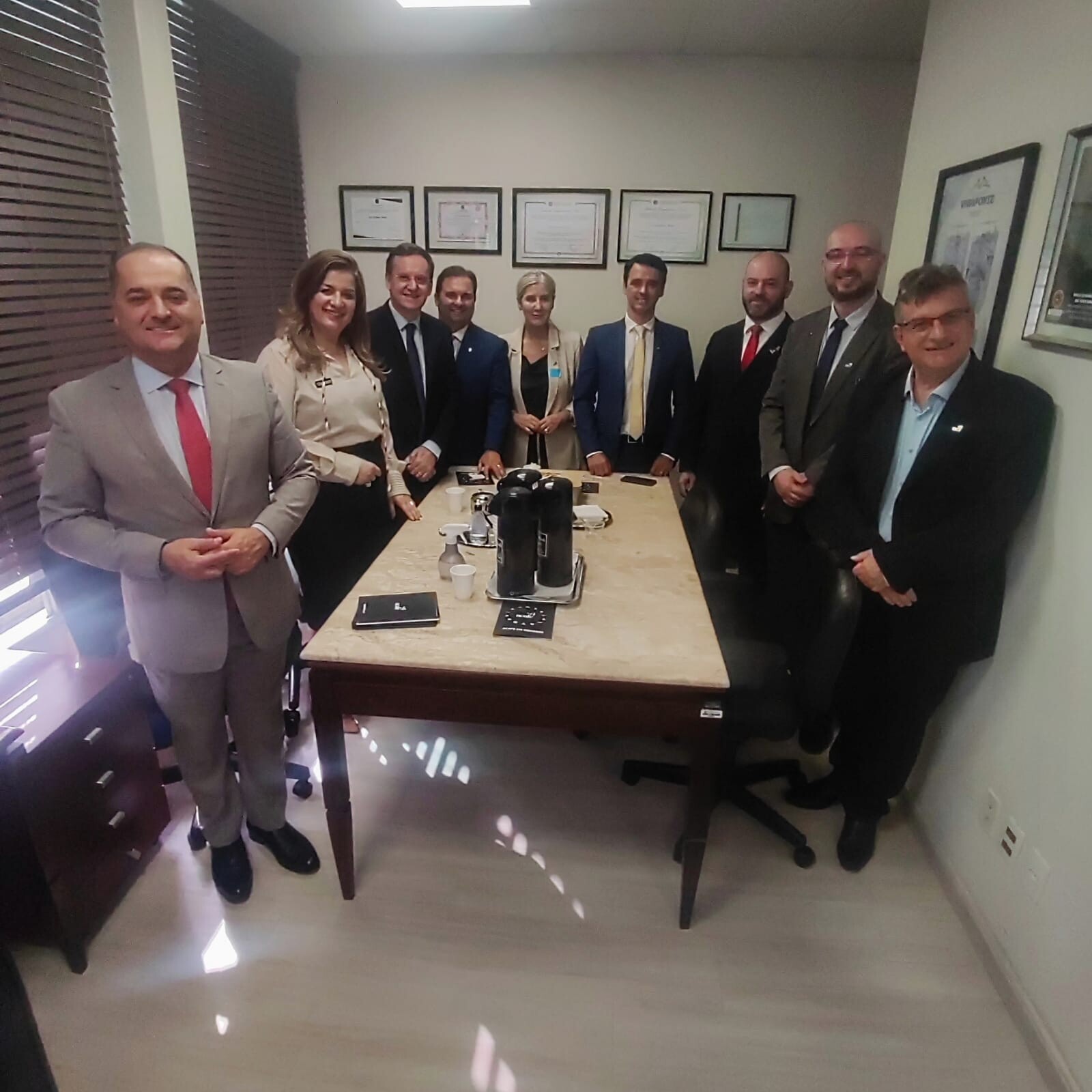Comitiva de reitores da Acafe se reuniu com membros da bancada do União Brasil FOTO: Ascom deputado Jair MiottO