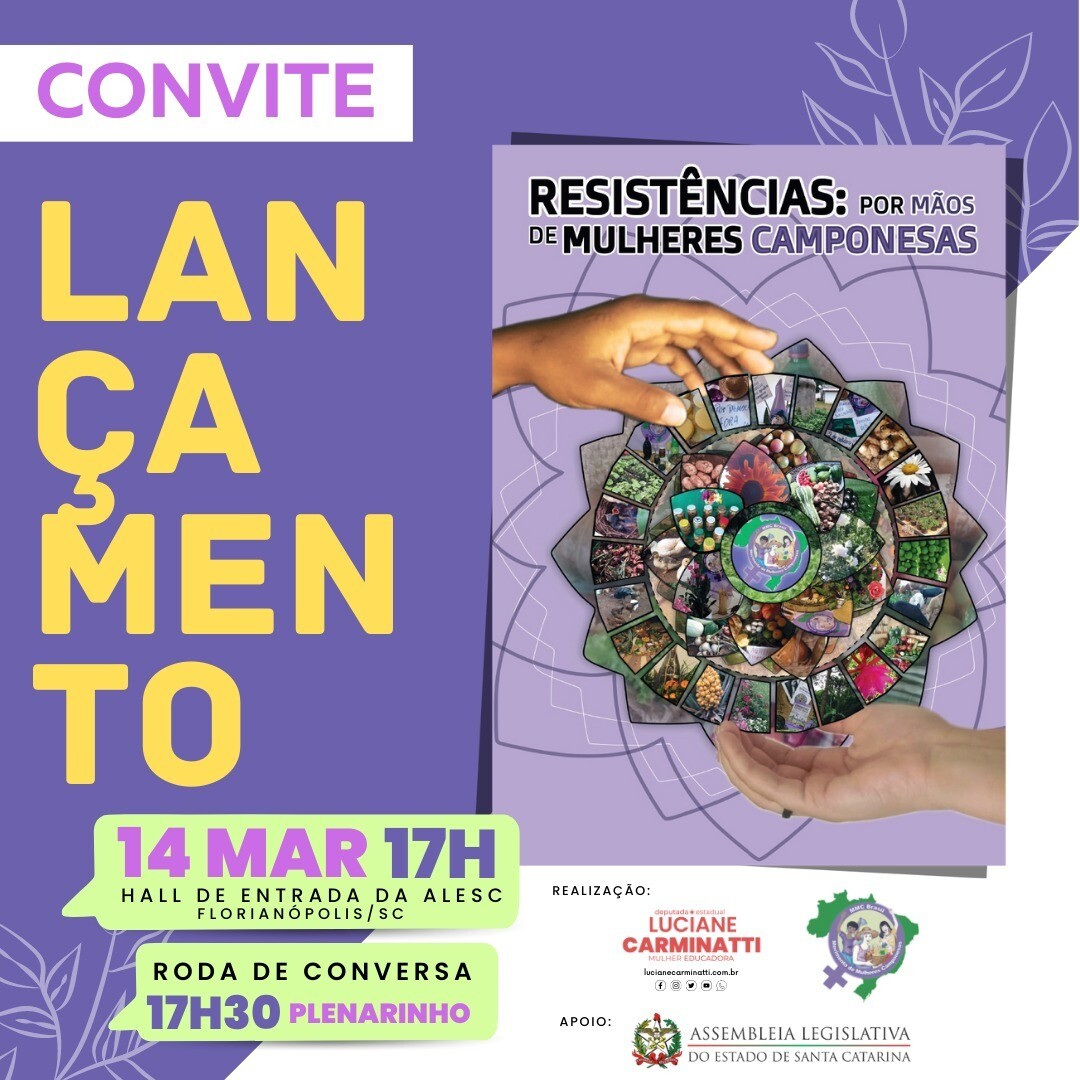Livro “Resistências: Por Mãos de Mulheres Camponesas” será lançado nesta terça (14)
