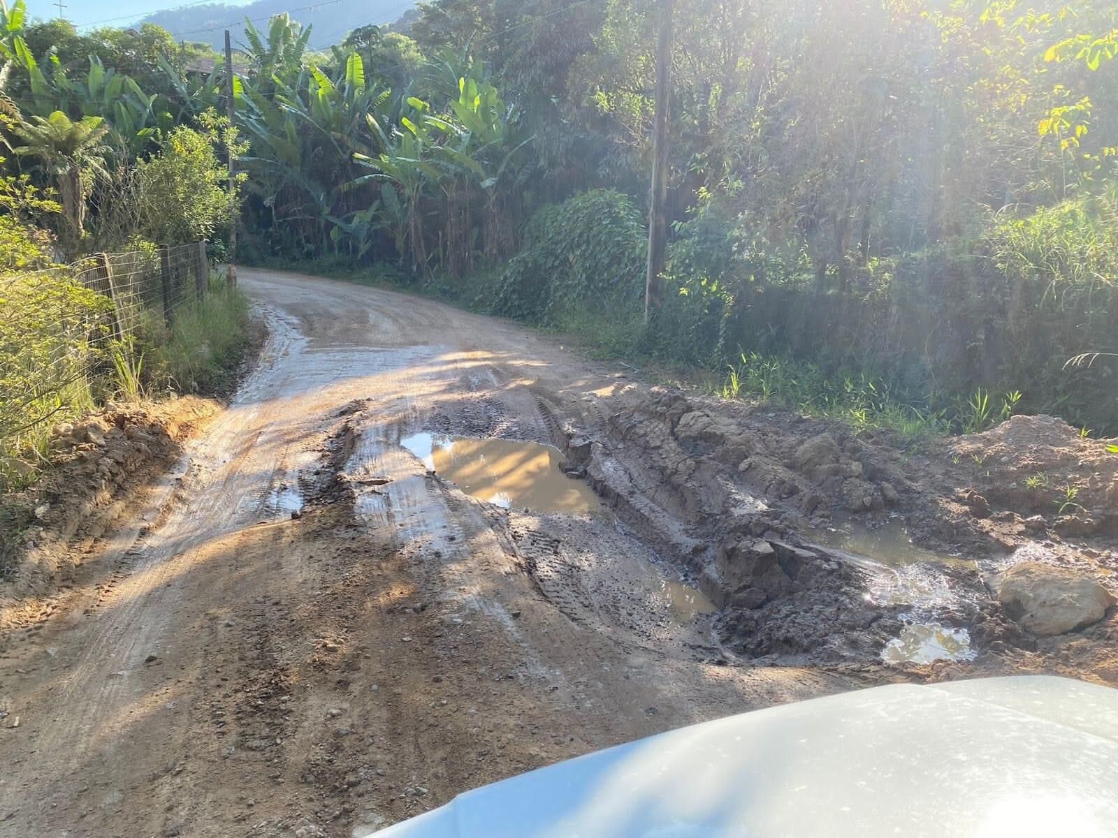 Trecho da rodovia SC-108, que liga Angelina a Major Gercino. FOTO: Divulgação