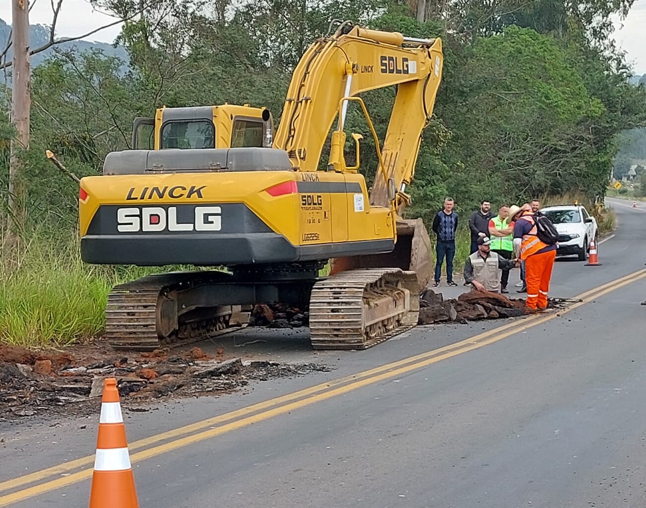 Obras na rodovia no sul do Estado