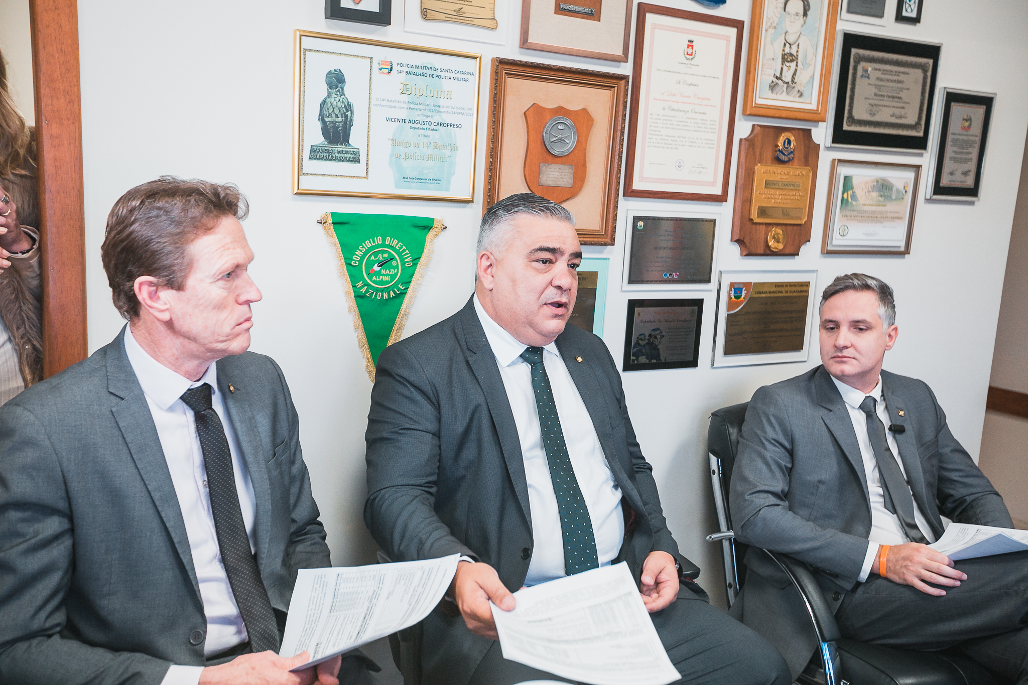 Reunião da Frente Parlamentar de Apoio aos Bombeiros Voluntários - Deputado Volnei Weber (MDB)
 - Deputado Sargento Lima (PL) 	
 - Deputado Matheus Cadorin (NOVO)
