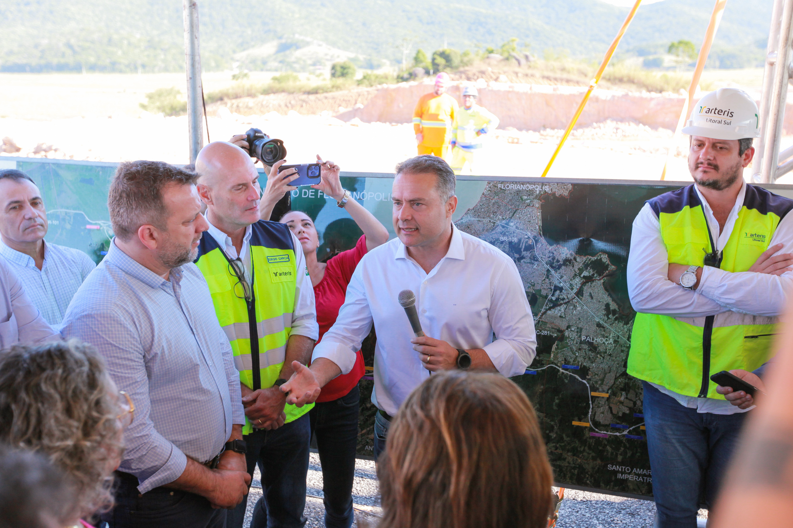 Presidente Mauro de Nadal visita contorno viário com Ministro dos Transportes Renan Filho