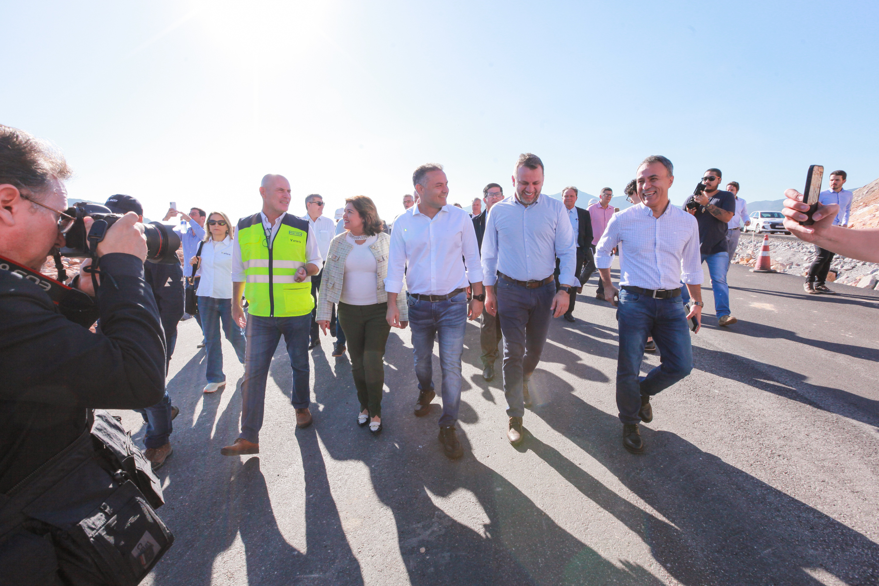 Presidente Mauro de Nadal visita contorno viário com Ministro dos Transportes Renan Filho